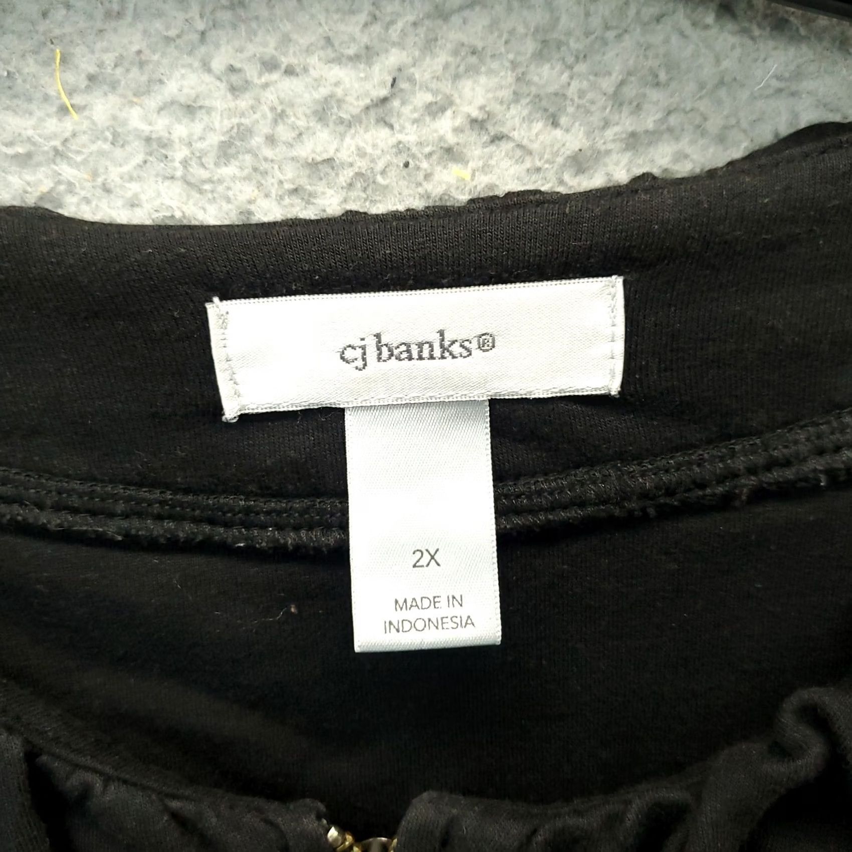 Vintage Christopher & Banks Jacket Womens 2X Black Tie Waist Pleated Neck Flap Pockets Size XXL / US 16-18 / IT 52-54 - 5 Thumbnail