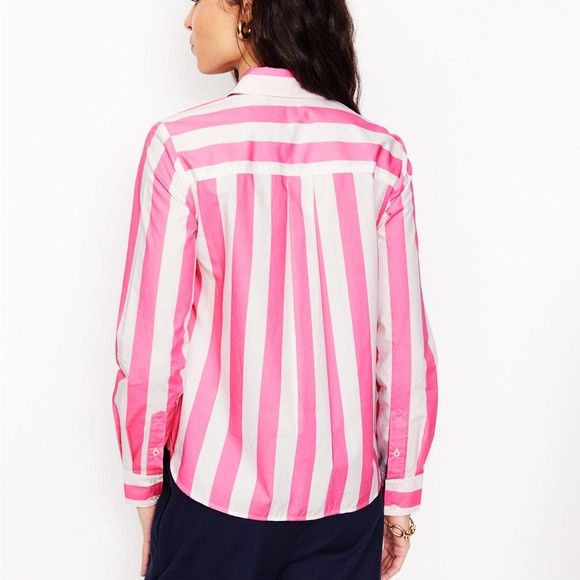 Boden BODEN Sienna Cotton ShirtPink Rose Wide Stripe size 12R NWT Size XL / US 12-14 / IT 48-50 - 4 Thumbnail