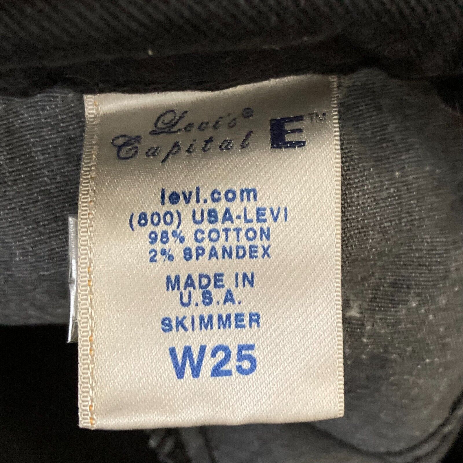 Levi's Levis Capital E Women's "Skimmer" Low Skinny Black W 25 Size 25" / US 0 / IT 36 - 7 Thumbnail