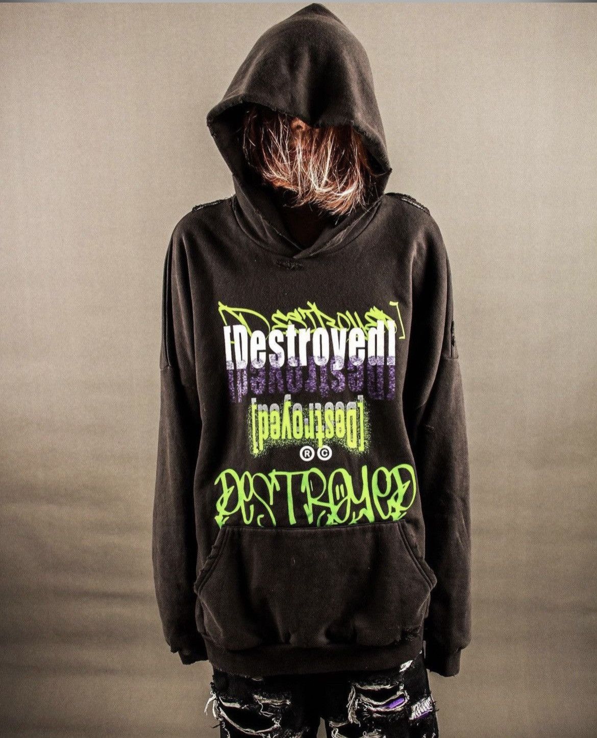Japanese Brand × Vintage RC Destroyed Hoodie Size US L / EU 52-54 / 3 - 7 Thumbnail