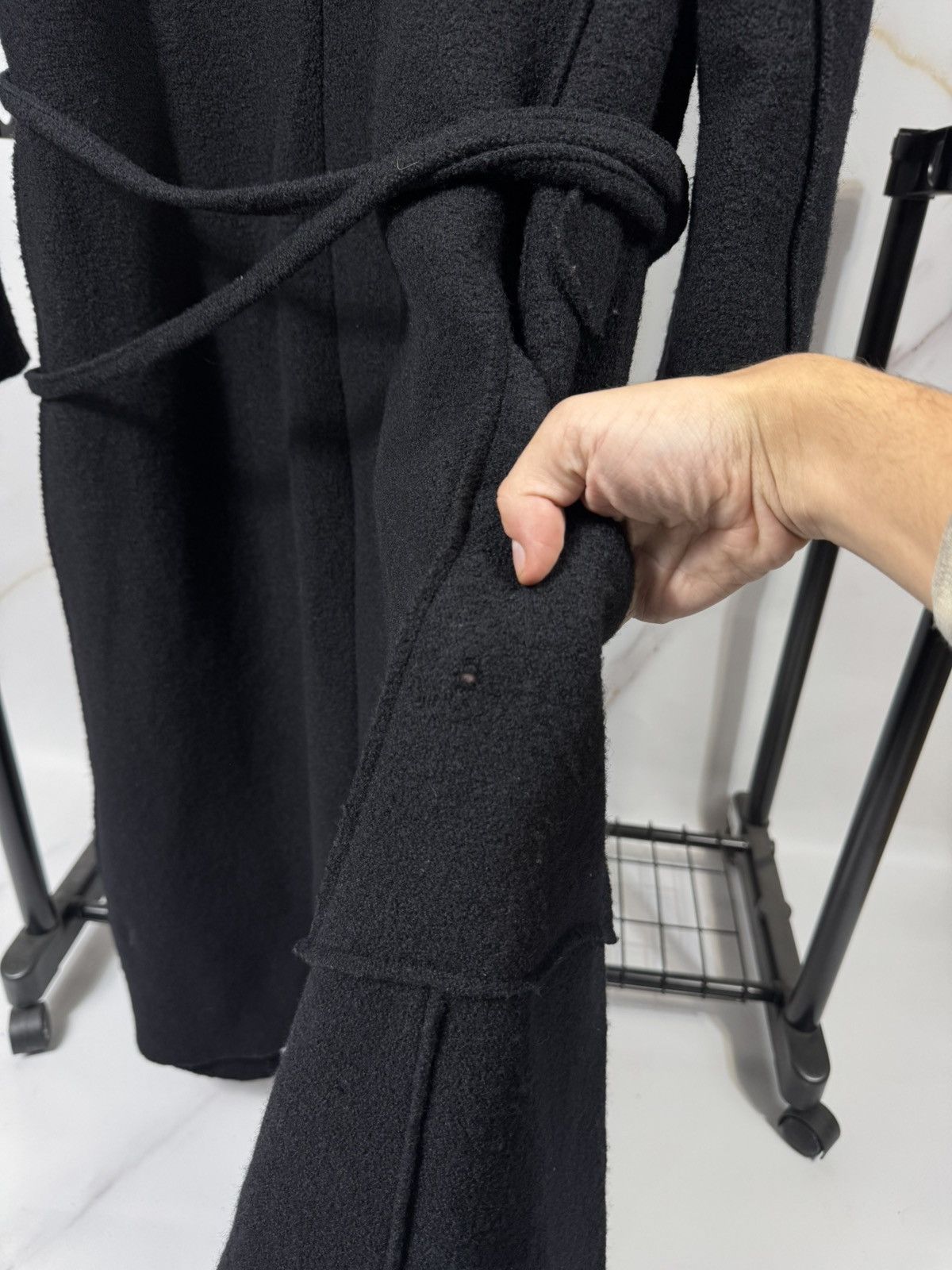 Cop Copine Cop.Copine Belted Hooded Cardigan Coat Wool Zigzag Trim Size M / US 6-8 / IT 42-44 - 10 Thumbnail