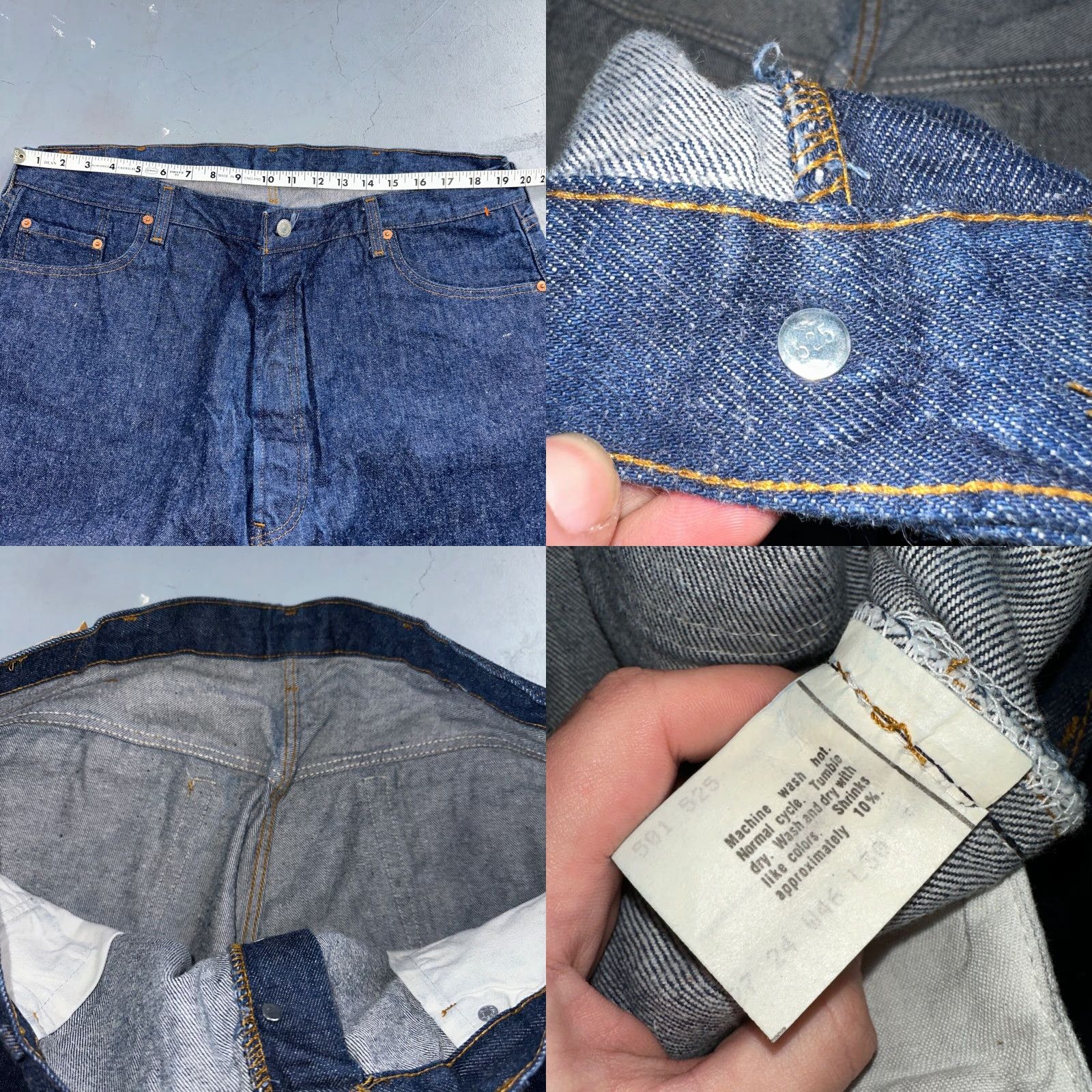 Levi's VINTAGE Levi's 501 Jeans Men's Straight Leg Dark Wash Cotton Denim 80s 90s Retro Classic 46x30 Size US 30 / EU 46 - 8 Thumbnail