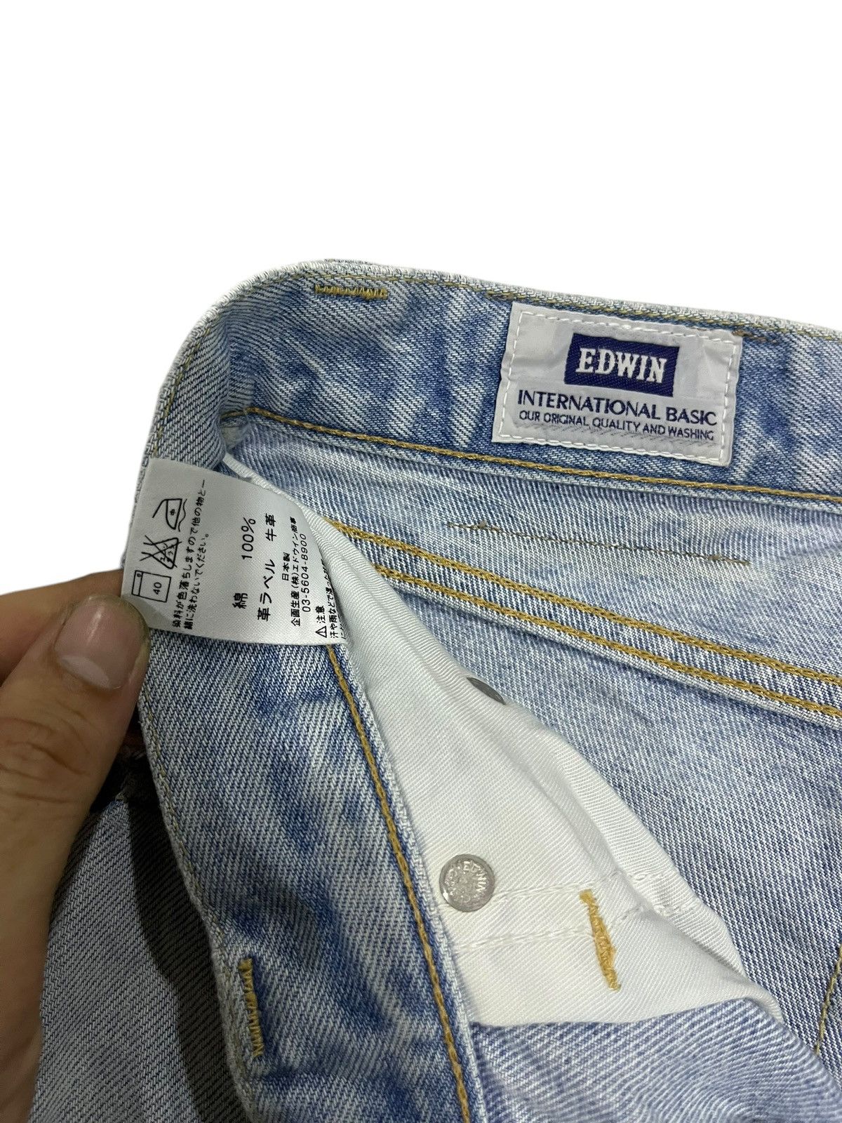 If Six Was Nine × Japanese Brand × Le Grande Bleu (L.G.B.) EDWIN 402 STRAIGHT CUT WASHED BLUE DENIM Size US 28 / EU 44 - 7 Thumbnail