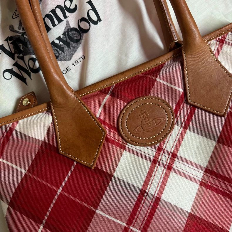 Vivienne Westwood vivienne westwood size os Red and white checkered tote bag Size ONE SIZE - 1 Thumbnail