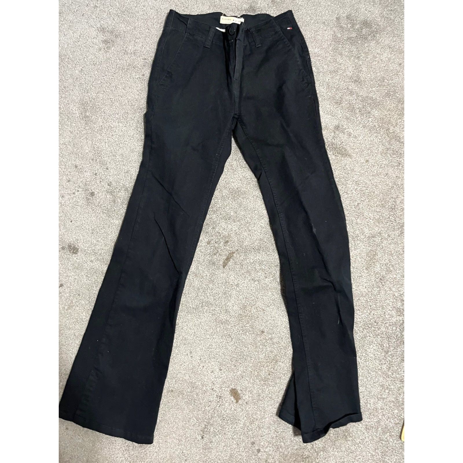 Vintage Tommy Jeans Women's Jeans Size 1 Stretch 31 Inseam Black Straight Leg Juniors 31in(Inseam) (Adult Women) Size 25" / US 0 / IT 36 - 2 Thumbnail