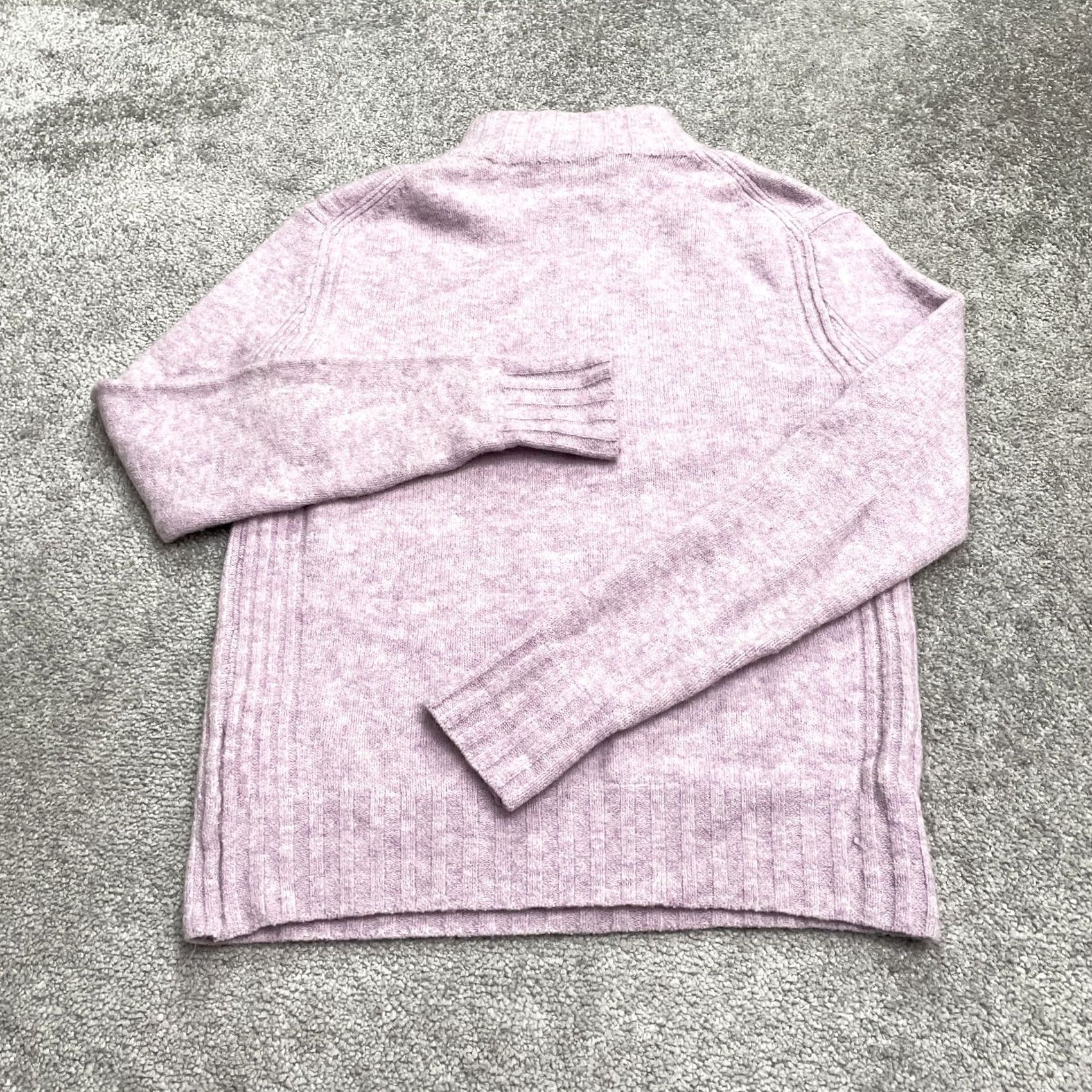 J.Crew J.Crew Pullover Sweater Women Small Purple Mock Neck Wool Blend Casual Knit Sweatshirt Size S / US 4 / IT 40 - 2 Thumbnail