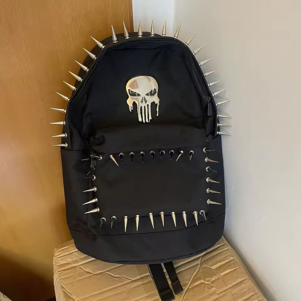 Other Gothic Punk Rivets Skull Capacity Large Backpack Size ONE SIZE - 1 Thumbnail