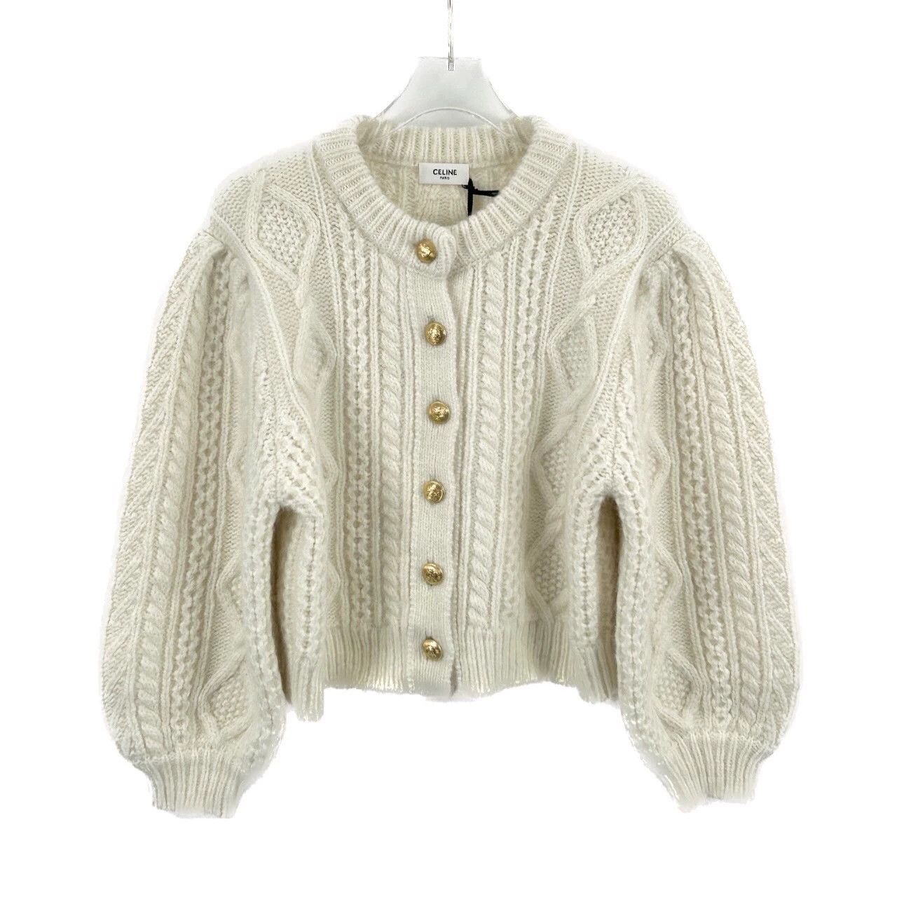 Celine Celine neck single-breasted long-sleeved knit cardigan Size M / US 6-8 / IT 42-44 - 1 Thumbnail