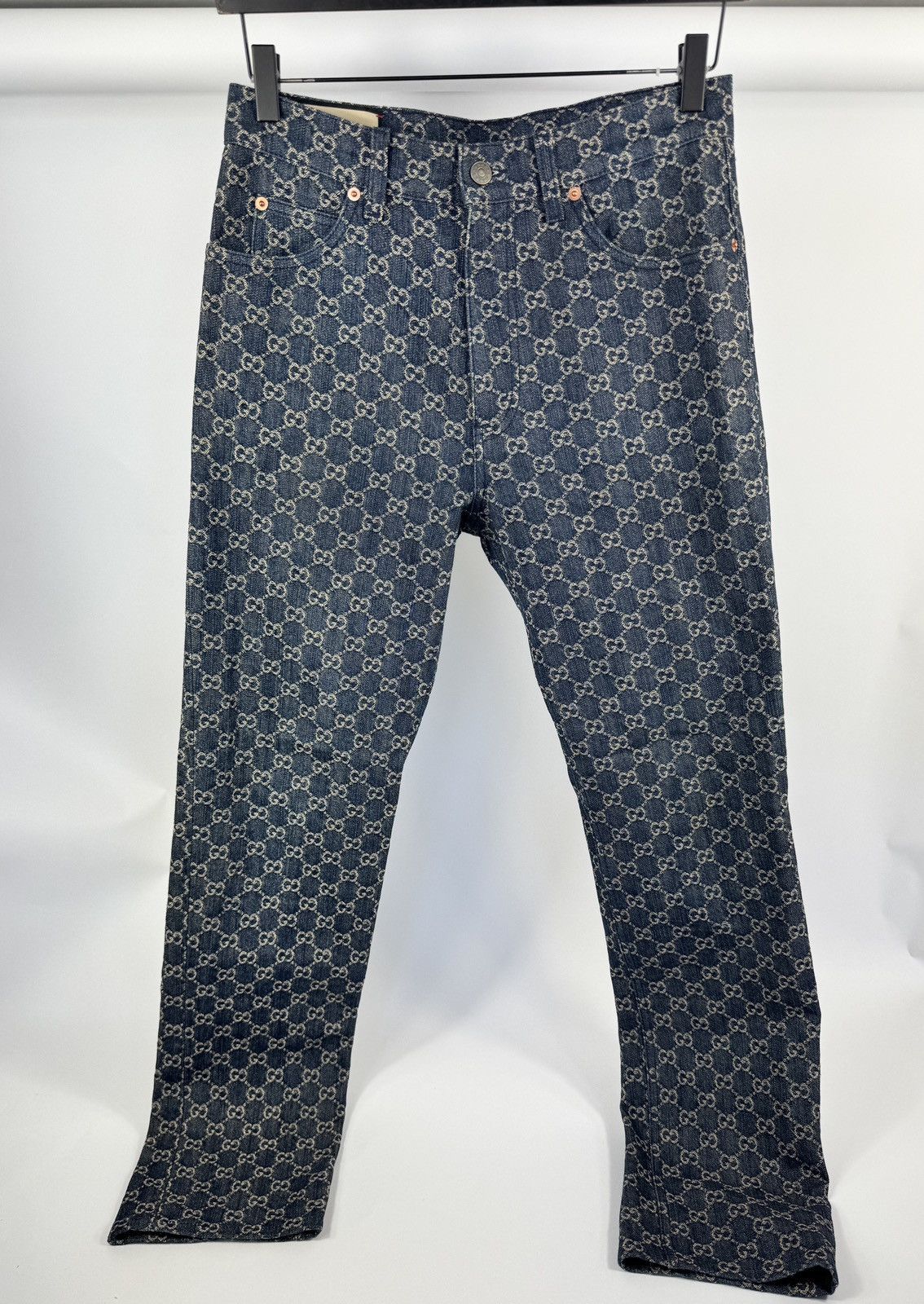 Gucci GG EMBROIDERED DENIM JEANS Size US 30 / EU 46 - 1 Thumbnail