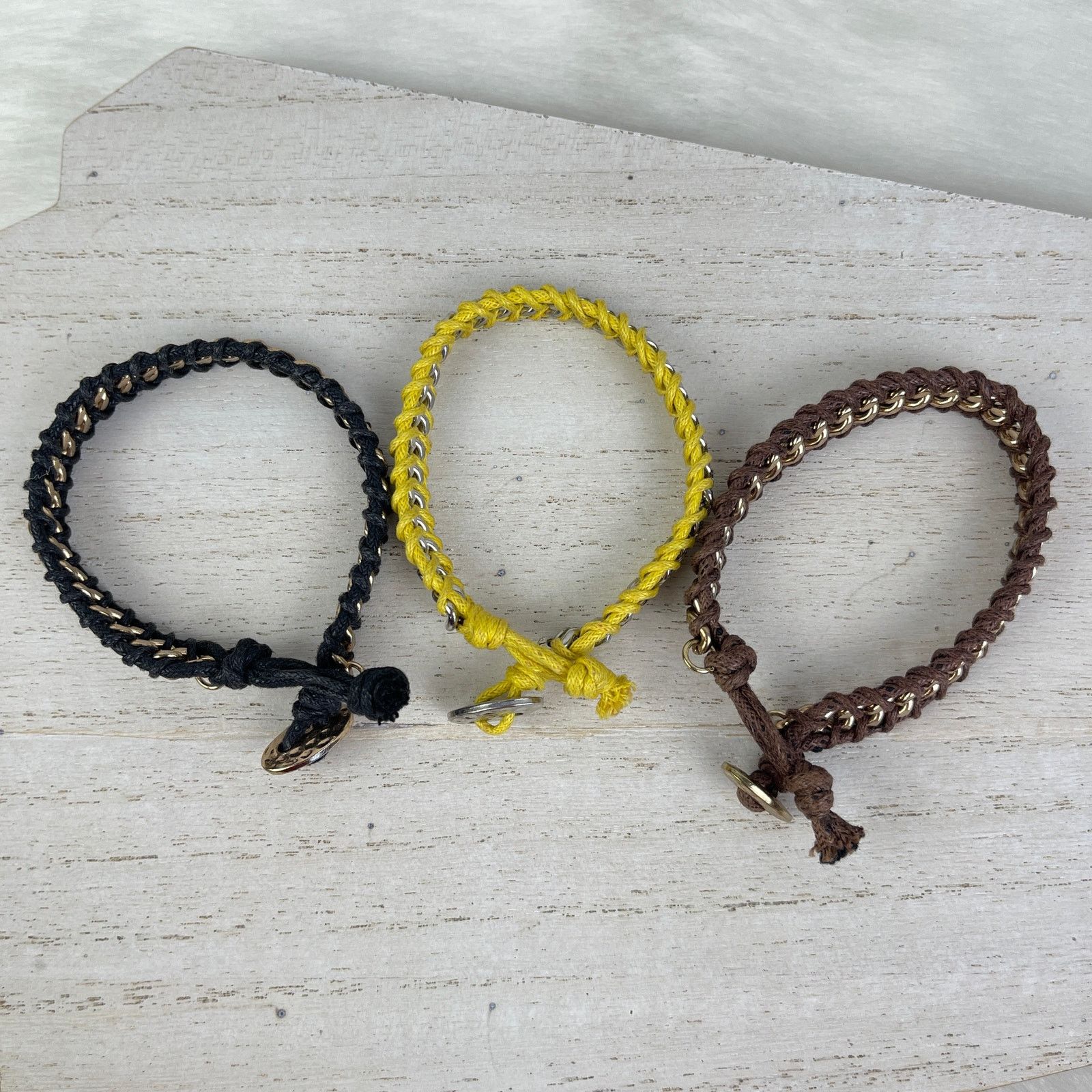 Other Chain Link Braided Bracelets Gold Silver Black Brown Yellow Size ONE SIZE - 9 Thumbnail