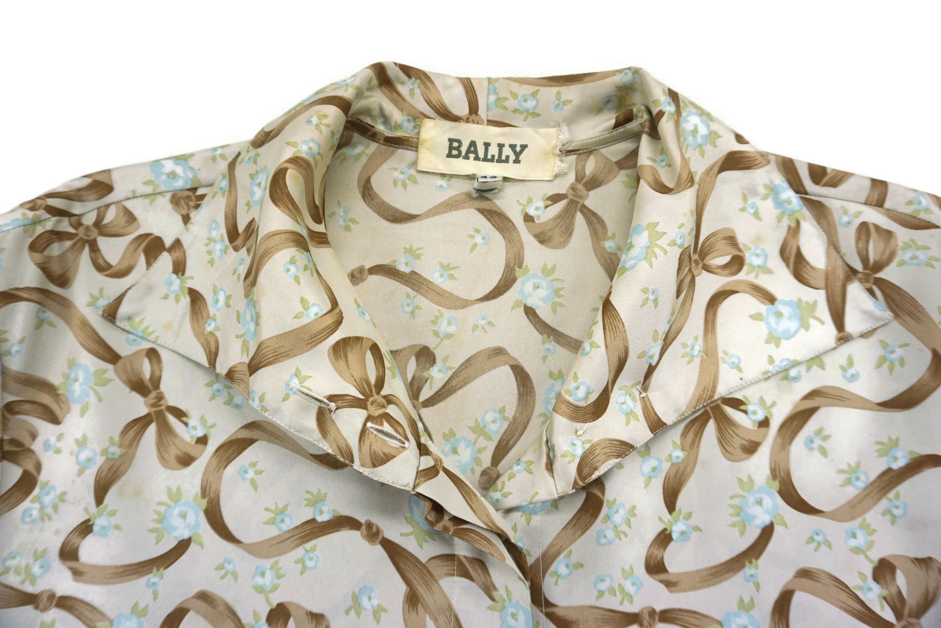 Bally Bally Silk Shirt Ribbons Floral Blouse Made in Italy Size L / US 10 / IT 46 - 12 Thumbnail