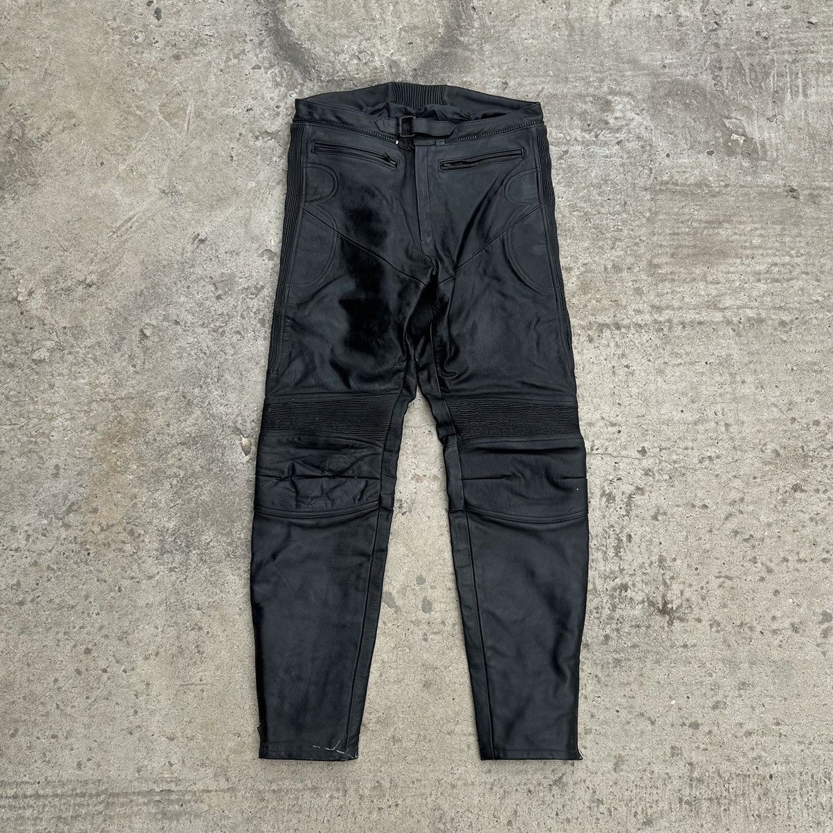 Leather × Vintage Vintage Moto Leather Pants Size 56 Y2K Style USA 00s Size US 40 / EU 56 - 1 Thumbnail