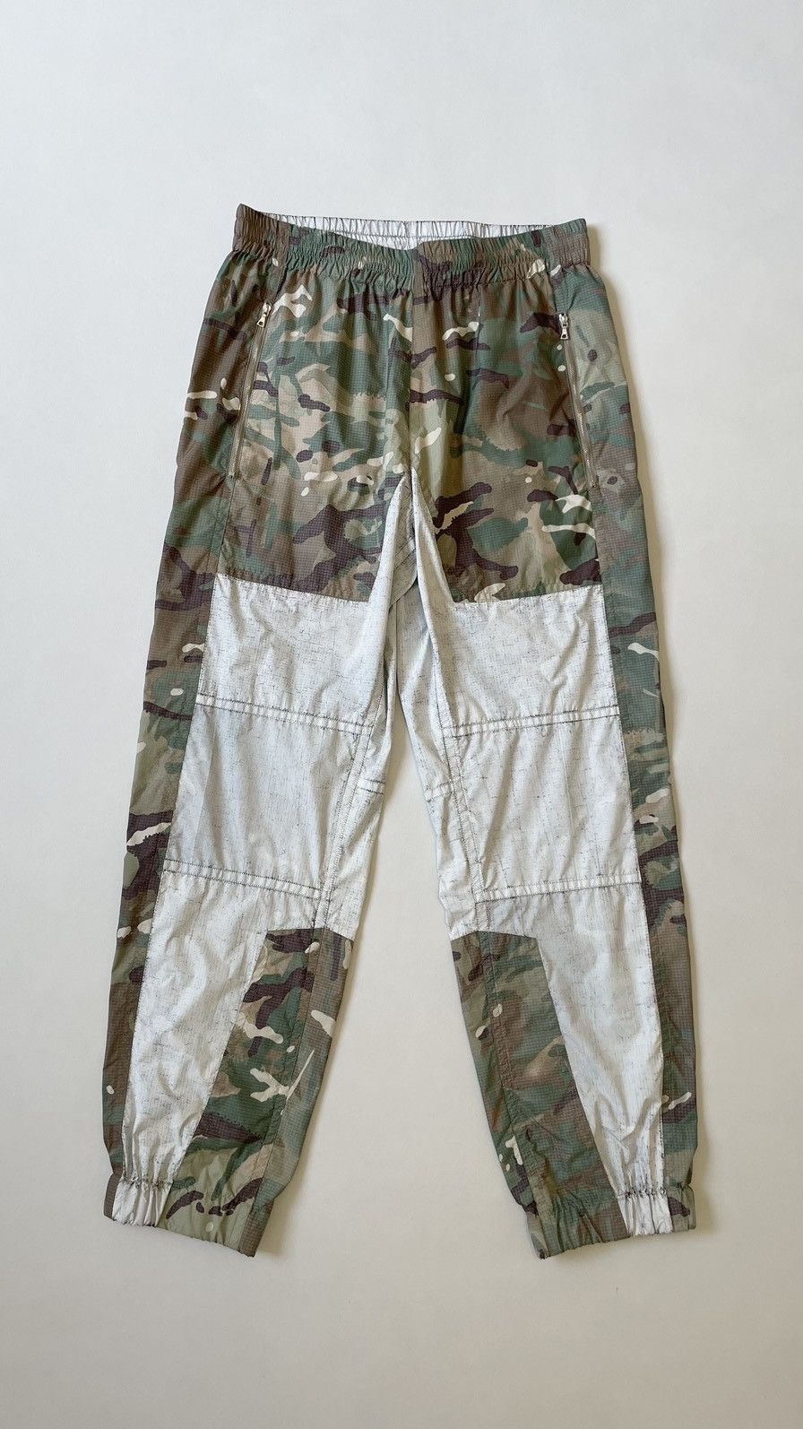 Dries Van Noten White Coated Camo Nylon Utility Trousers Size US 34 / EU 50 - 1 Thumbnail