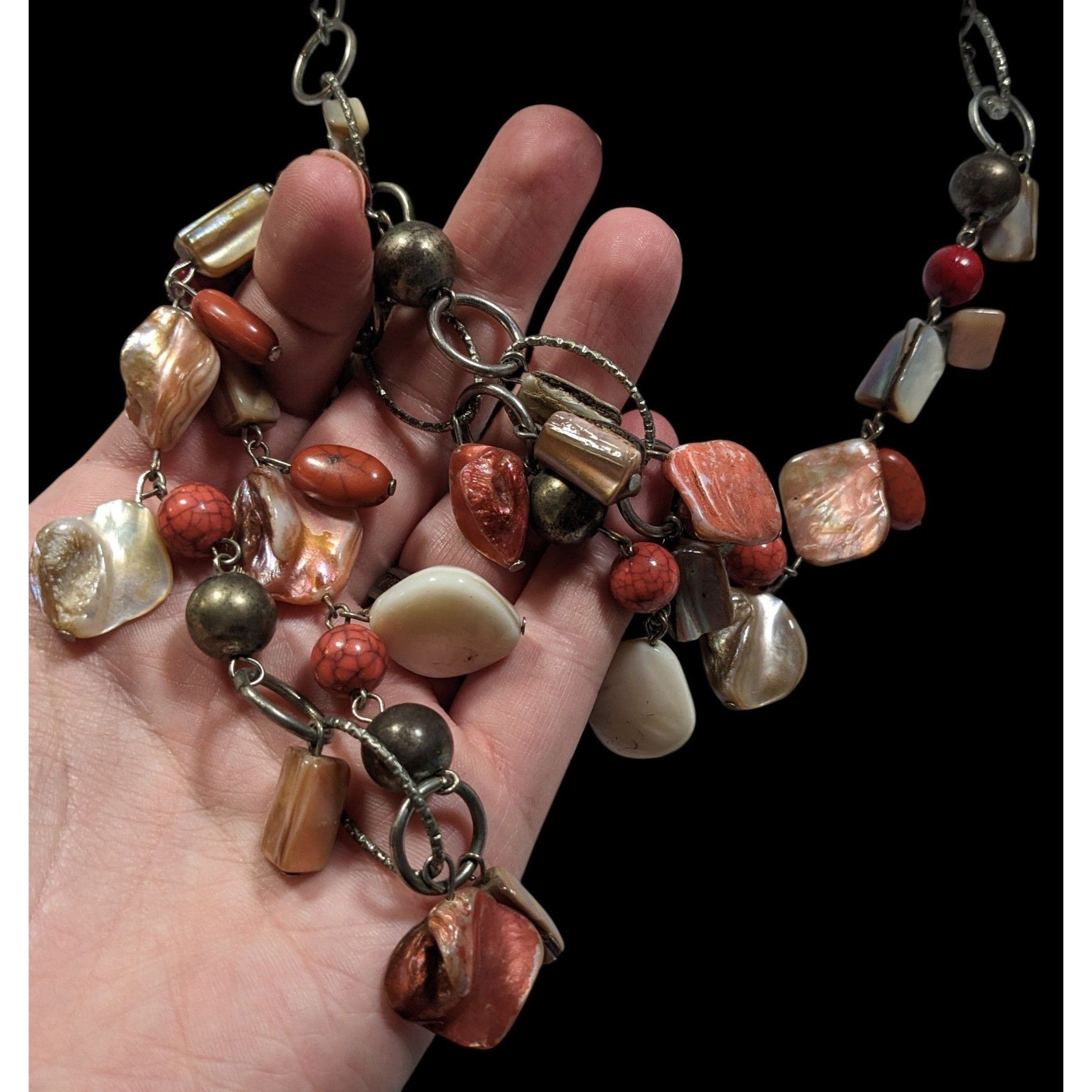 Other Vintage Mermaidcore Metal, Stone, And Pink Shell Chip Beaded Size ONE SIZE - 6 Thumbnail