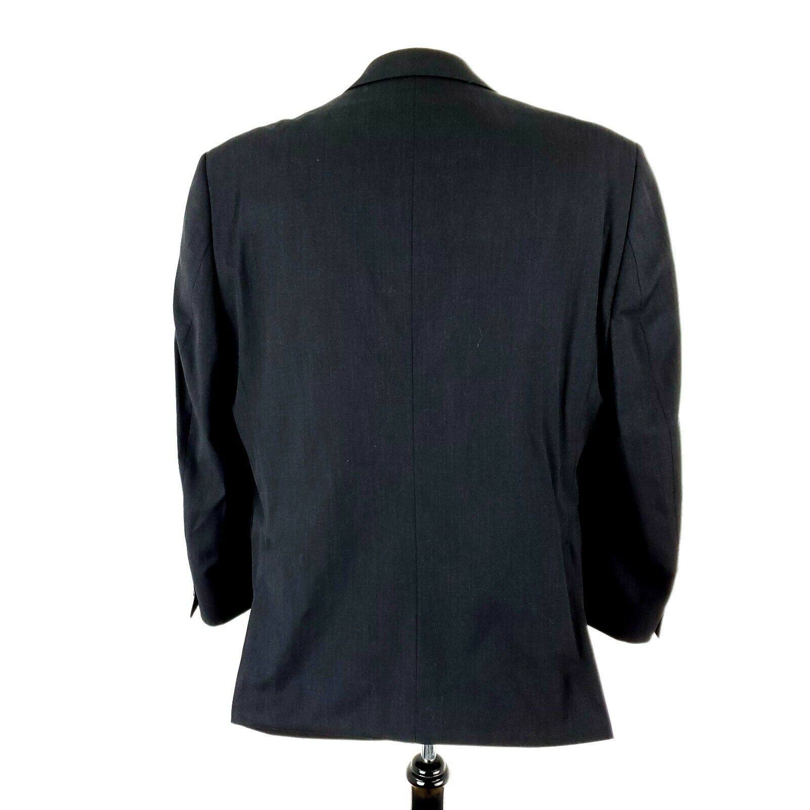 Pronto Uomo Pronto Uomo Wool 2 Button Blazer 46R Charcoal Gray Suit Jack Size 46R - 5 Thumbnail