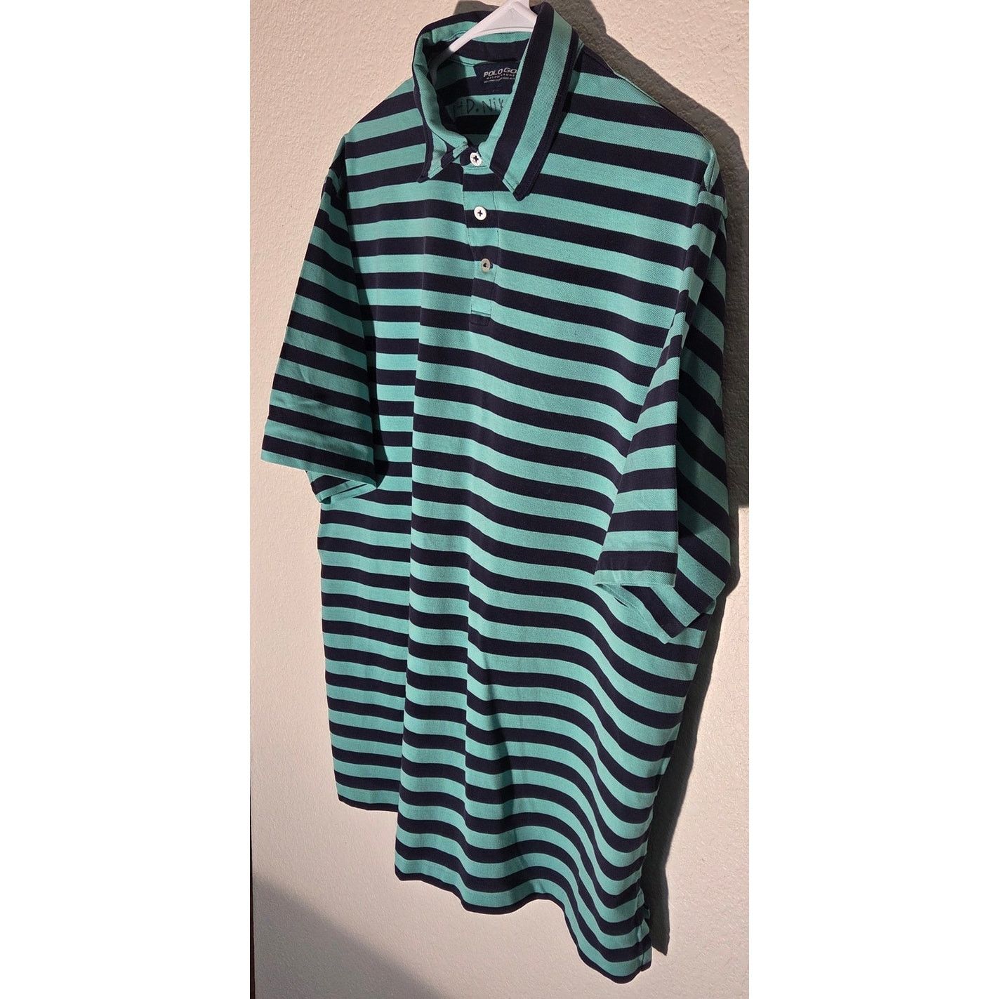 Ralph Lauren Ralph Lauren Polo Golf Striped Teal & Navy Polo XL Size US XL / EU 56 / 4 - 2 Thumbnail