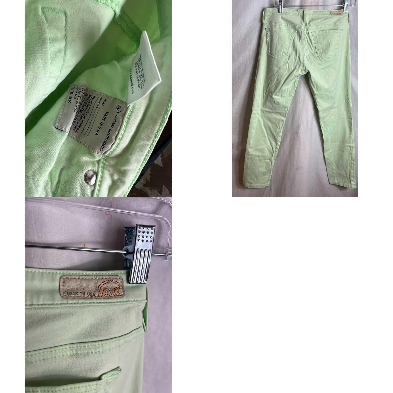 Vintage AG Adriano Goldschmied The Stilt Lime Jean 28R Women Cigarette Leg USA RN104857 Size 28" / US 6 / IT 42 - 8 Thumbnail