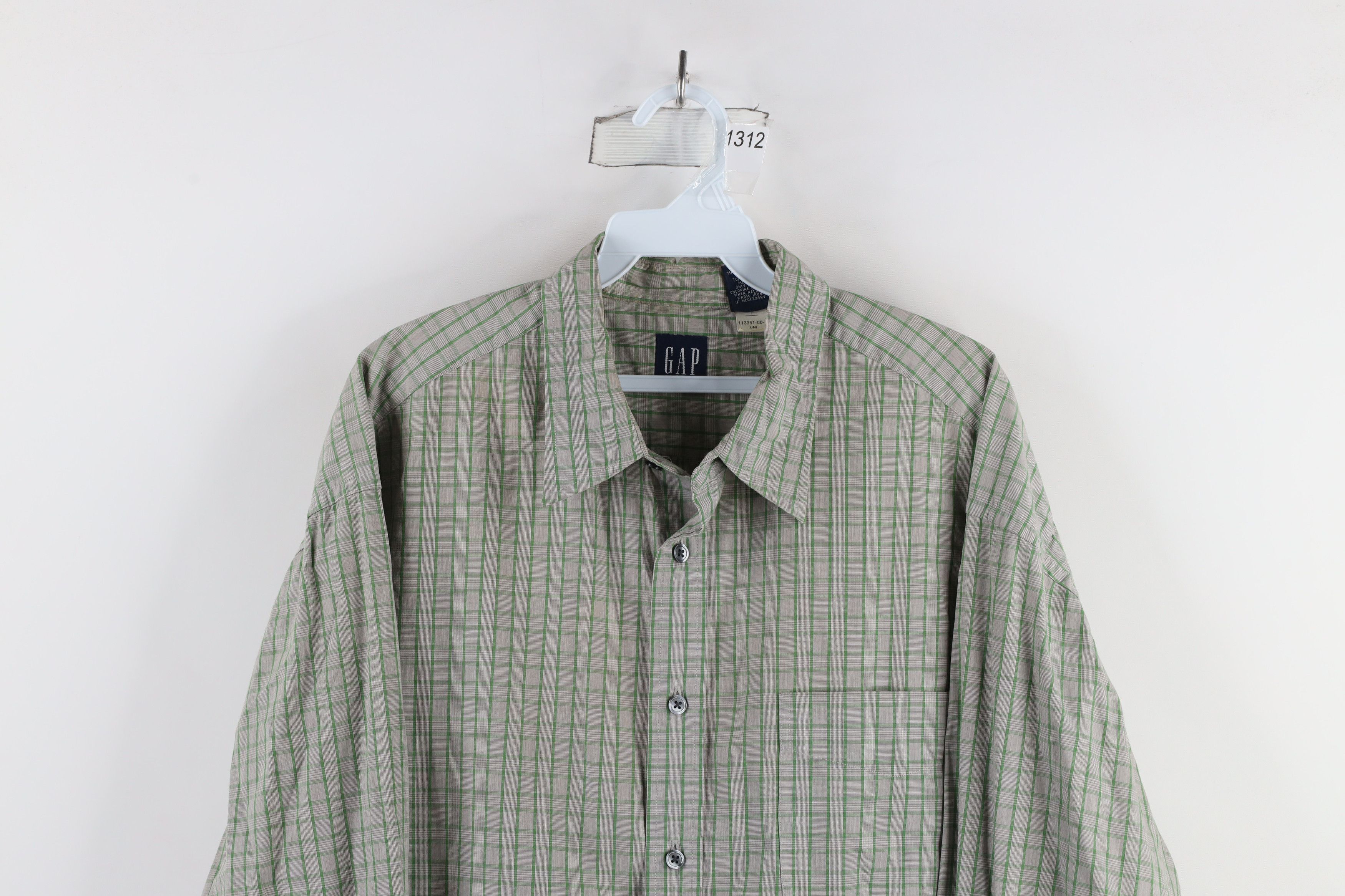 Gap × Vintage Vintage 90s Gap Long Sleeve Collared Button Shirt Plaid Size US XL / EU 56 / 4 - 2 Thumbnail