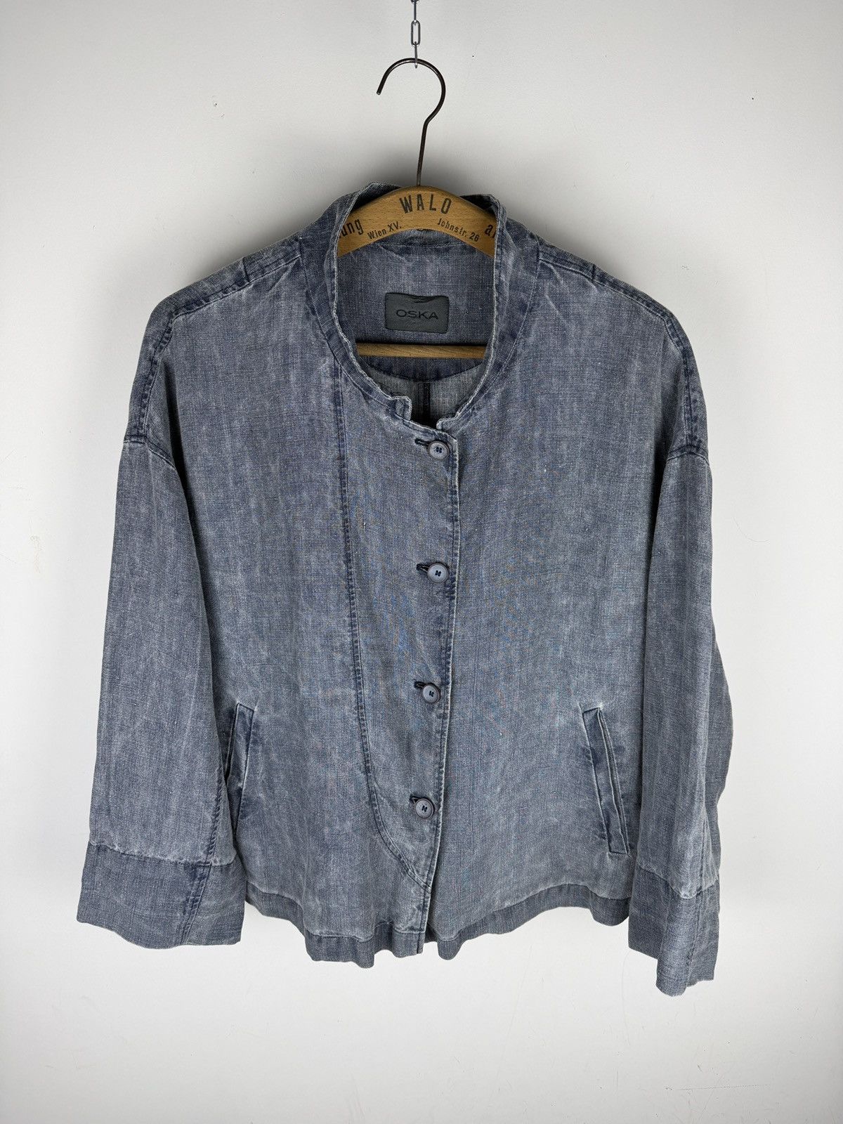 OSKA OSKA Blue Linen Washed Button Up Jacket Blazer Coat Size 2 Size M / US 6-8 / IT 42-44 - 1 Thumbnail