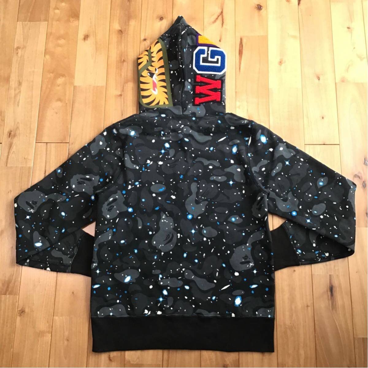 Bape Glow in the dark Space camo shark full zip hoodie APE Grailed