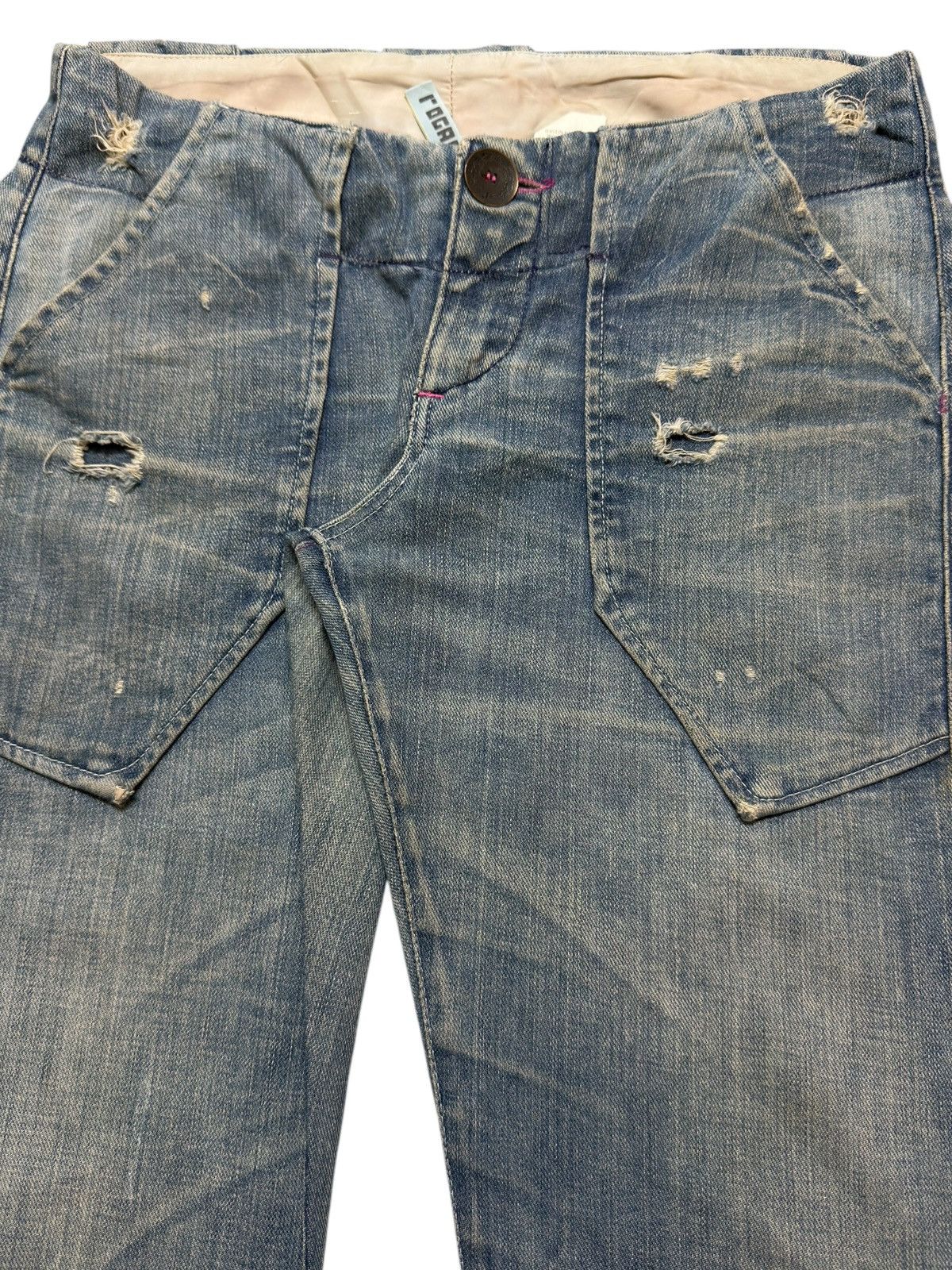Rogan Vintage 90s Usa Rogan Blue Faded Wash Wide Leg Bootcut Jeans Size US 30 / EU 46 - 4 Thumbnail