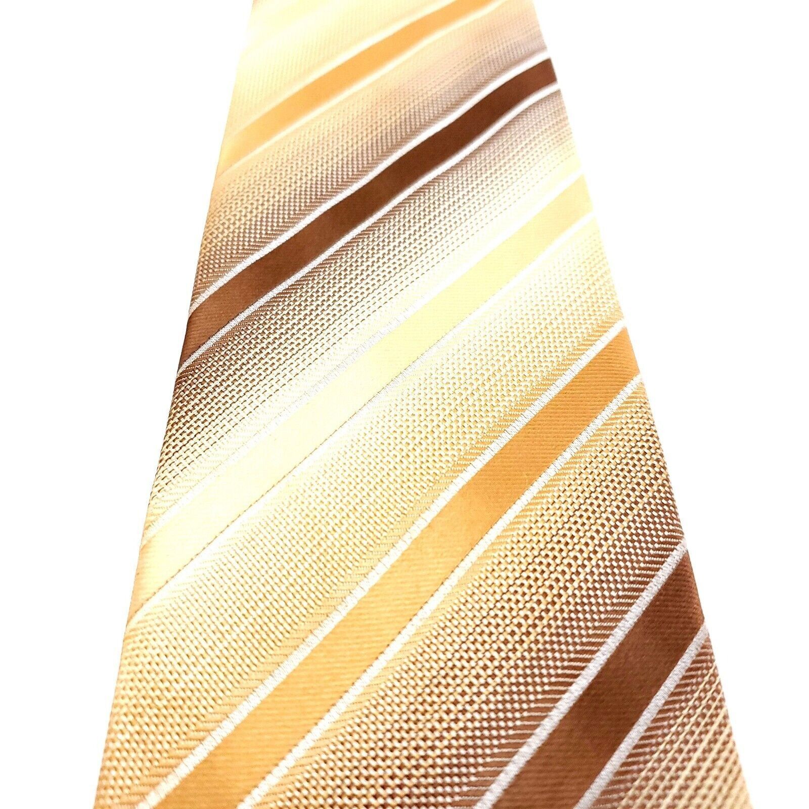 John Ashford John Ashford Beige Polyester Tie Woven Regimental Striped Size ONE SIZE - 2 Thumbnail