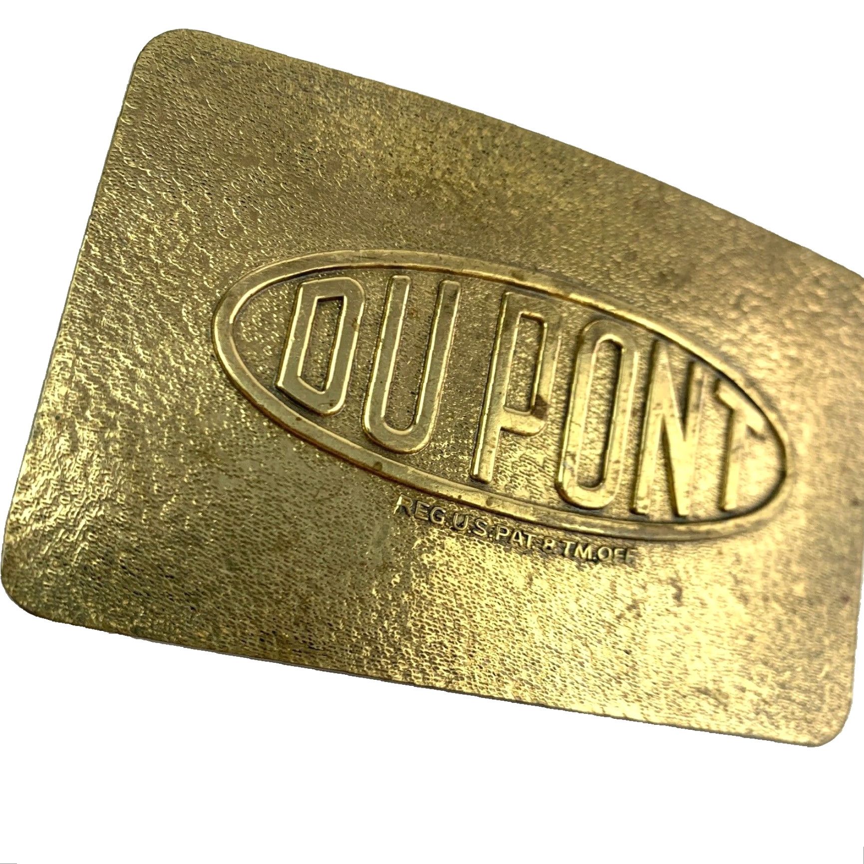 Vintage VINTAGE DuPont Gold Belt Buckle Metal Western Buckle Mens Gold Tone Belt Buckle Size ONE SIZE - 2 Thumbnail