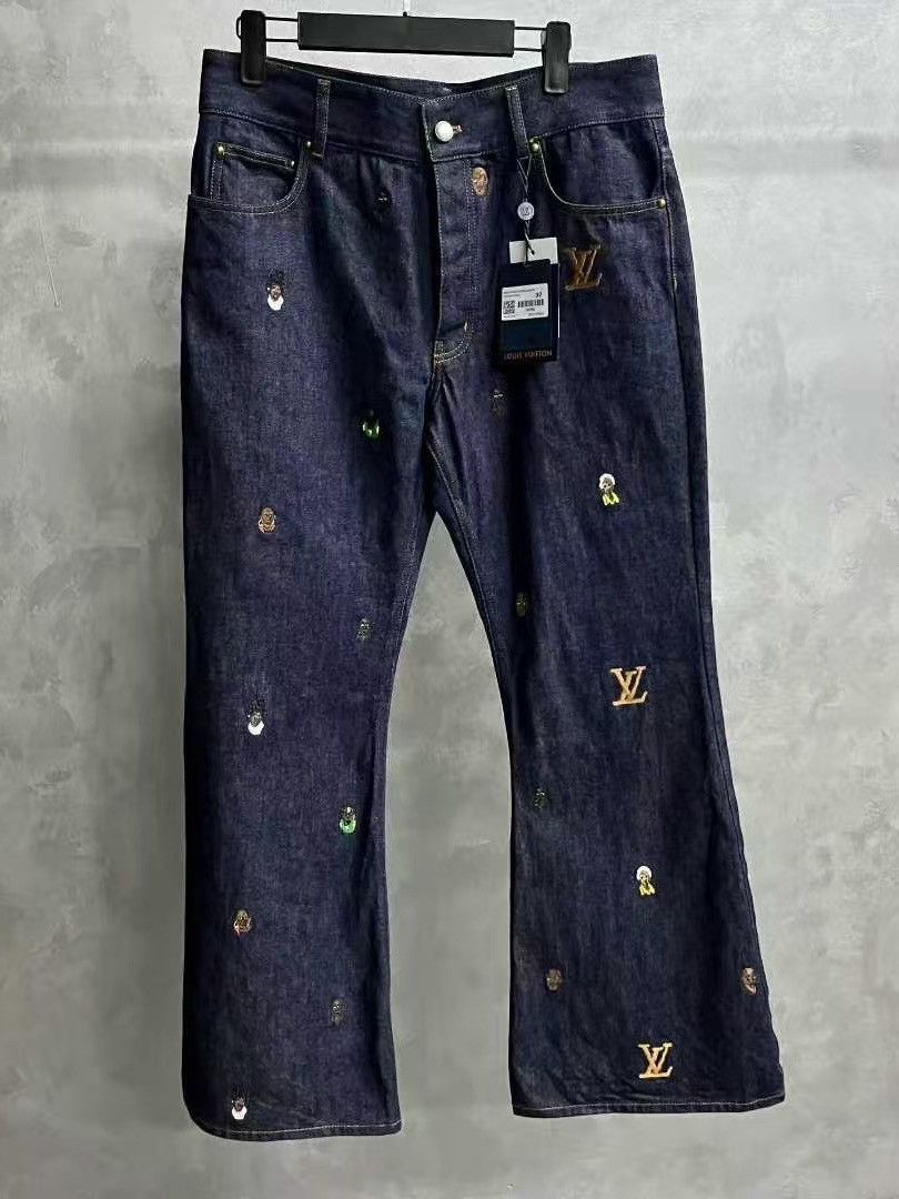 Louis Vuitton Louis Vuitton Craggy Embroidered Denim Jeans Size 32 Size US 32 / EU 48 - 1 Thumbnail