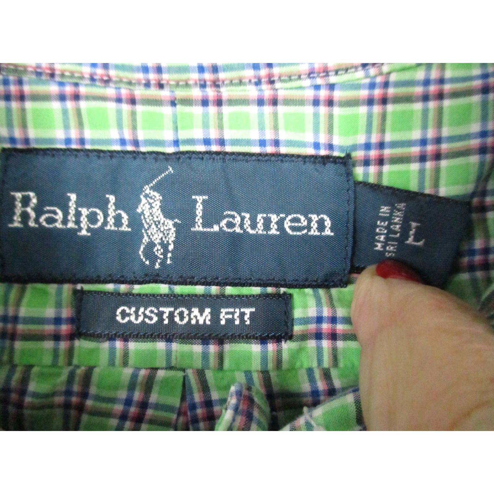 Ralph Lauren Ralph Lauren Shirt Large Men Custom Fit Button Green Gingham Check Pony Size US L / EU 52-54 / 3 - 3 Thumbnail