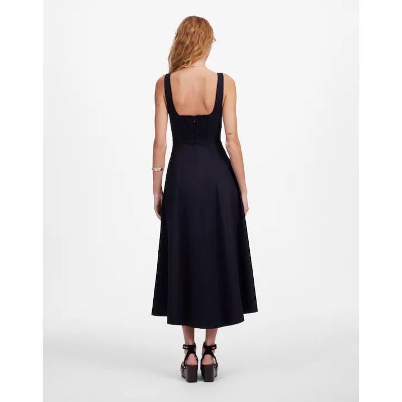 Madewell NWT Madewell Seamed Squareneck Midi Dress In Black Size 2 Size XS / US 0-2 / IT 36-38 - 3 Thumbnail