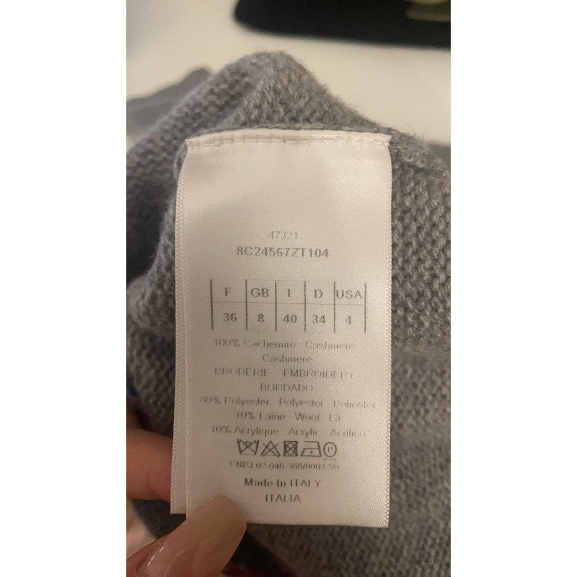 Dior Christian Dior Gray Wool Sweater With Wheel Of Fortune Embro Size XS / US 0-2 / IT 36-38 - 12 Thumbnail