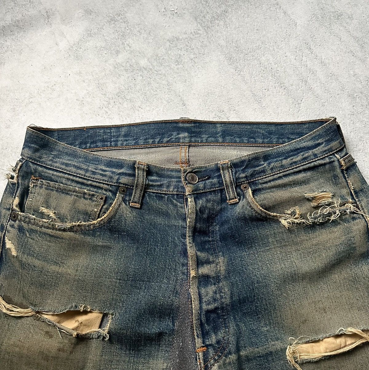 Levi's 70’s Vintage Levis THRASHED Dirt Wash Denim Size US 33 - 5 Thumbnail