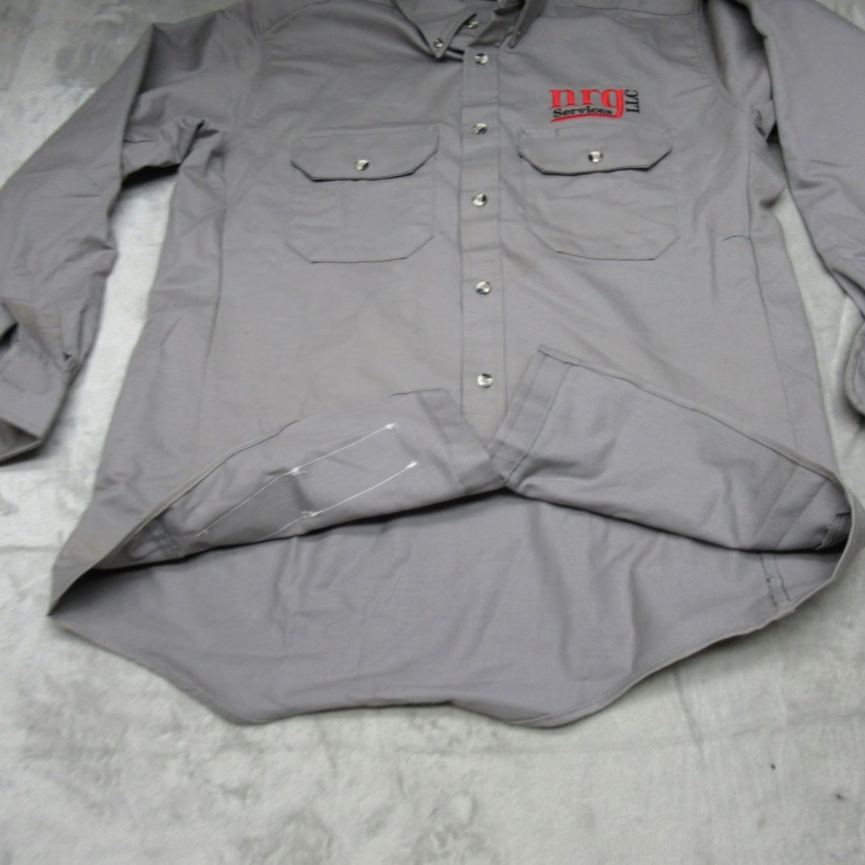 Logo 7 Bulwark FR Mens Medium Gray Work Shirts Rugged Flame Resistant Button Down LOGO Size US M / EU 48-50 / 2 - 4 Thumbnail