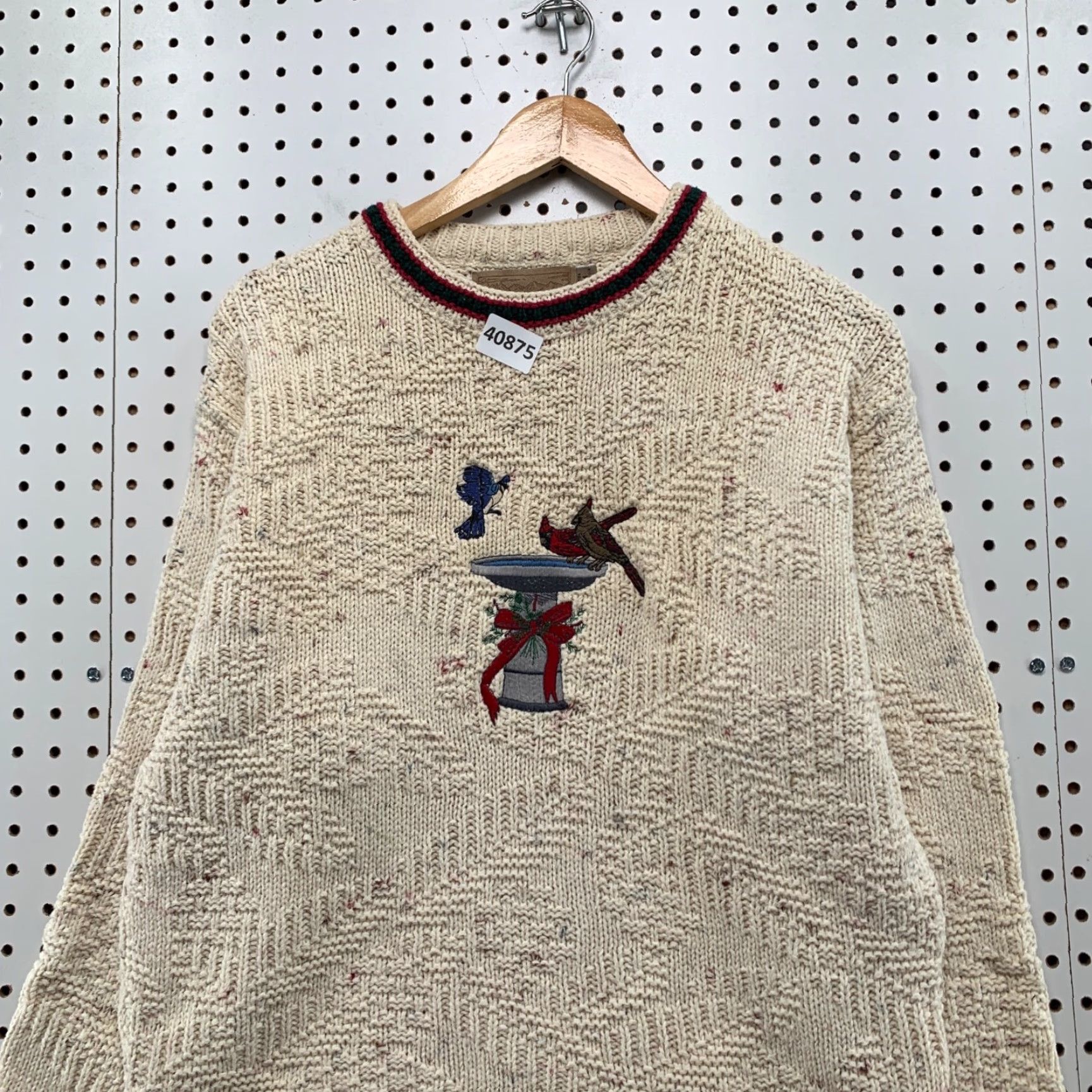 Vintage VINTAGE Shenandoah Sweater Womens Medium Beige Knit Embroidered Bird Fair Isle USA Size M / US 6-8 / IT 42-44 - 4 Thumbnail