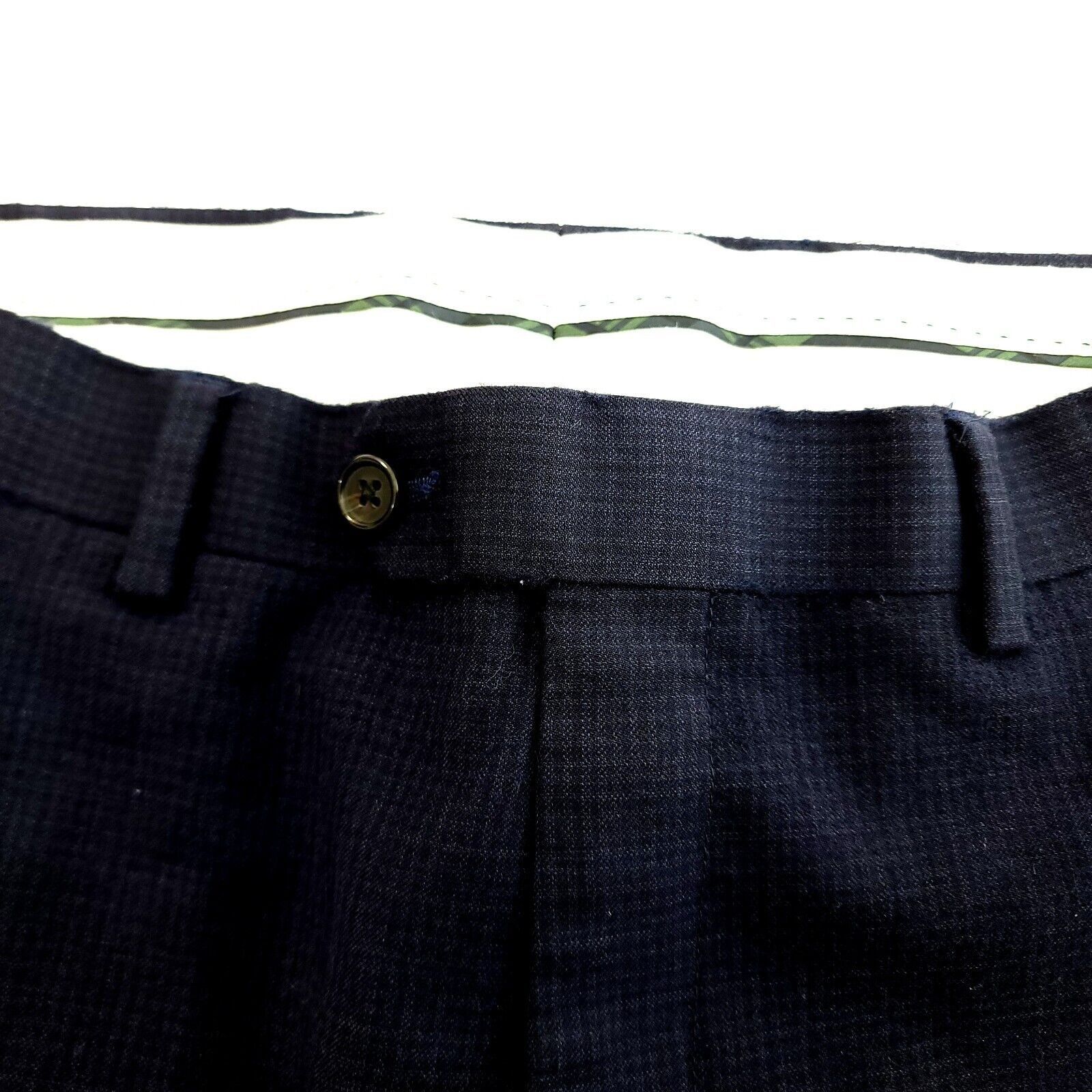 Lauren Ralph Lauren Lauren Ralph Lauren Wool Natural Stretch Blue Check Flat Fro Size 34R - 4 Thumbnail