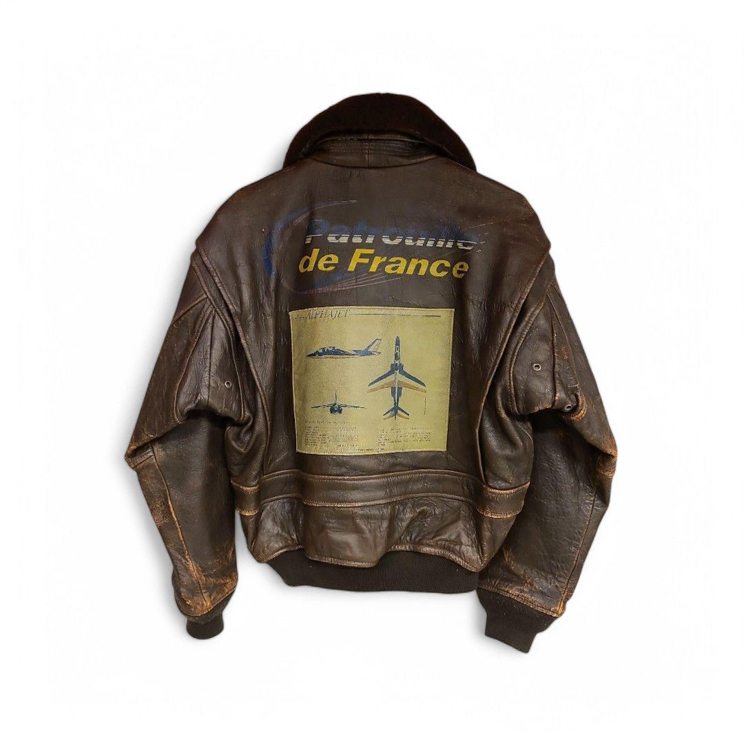 Avirex Avirex - XS G-1 Flight France Backprint Bomber Jacket Brown Size S / US 4 / IT 40 - 1 Thumbnail