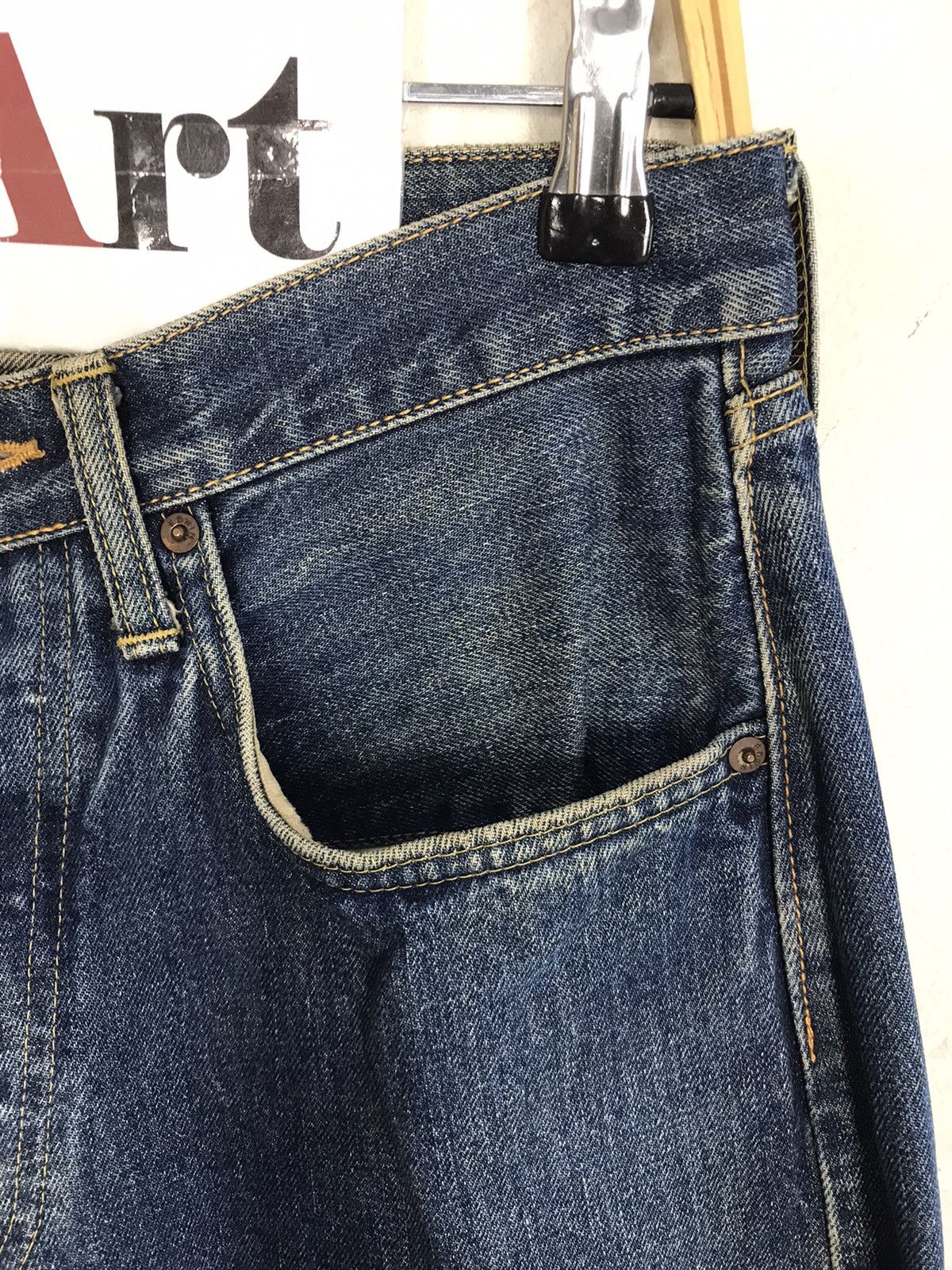 Edwin × Vintage Vintage Edwin 505 Selvedge Distressed Denim Jeans Size US 30 / EU 46 - 6 Thumbnail