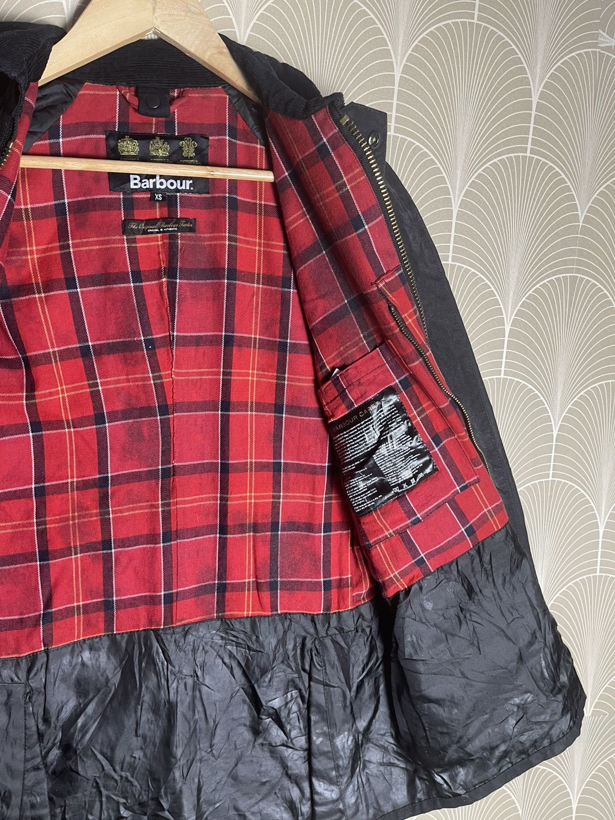 Barbour VINTAGE BARBOUR ASHBY WAXED JACKET TARTAN LINEN RARE Size US XS / EU 42 / 0 - 17 Thumbnail