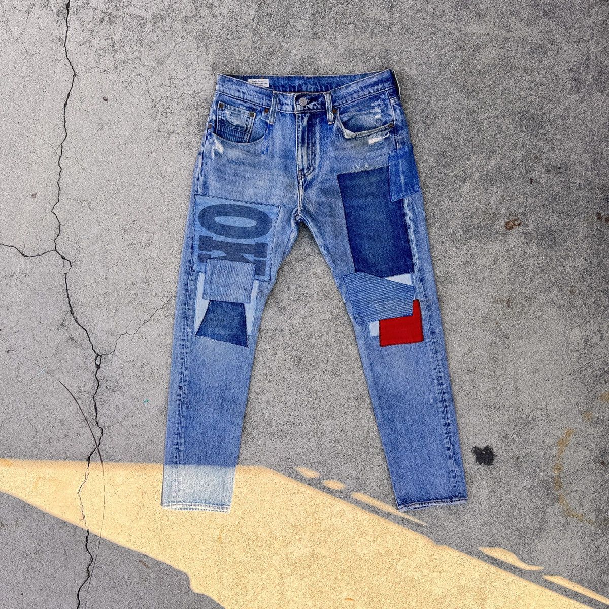 Levi's × Levi's Vintage Clothing × Vintage Levi’s Premium Patchwork 512 Slim Taper – Size US 30 / EU 46 - 1 Thumbnail