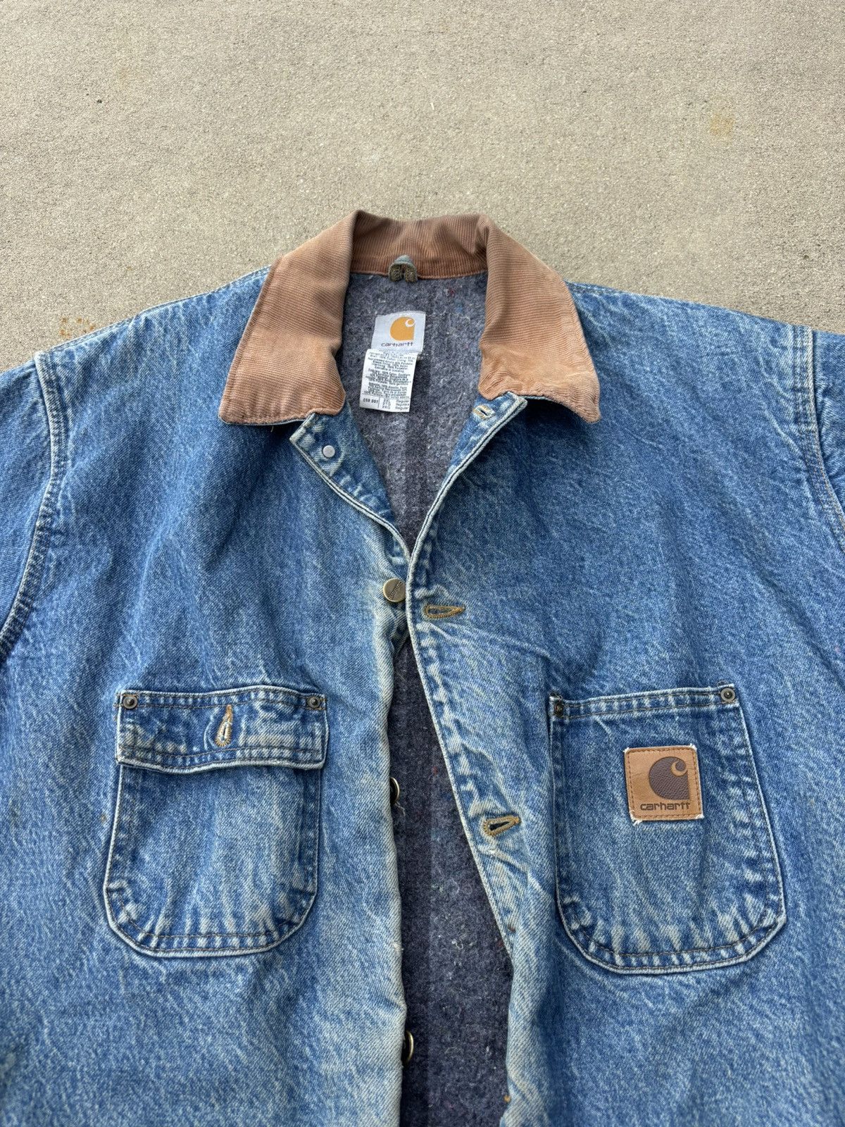 Carhartt × Japanese Brand × Vintage Vintage Carhartt Fleece lined Denim Jacket Size US XXL / EU 58 / 5 - 2 Thumbnail