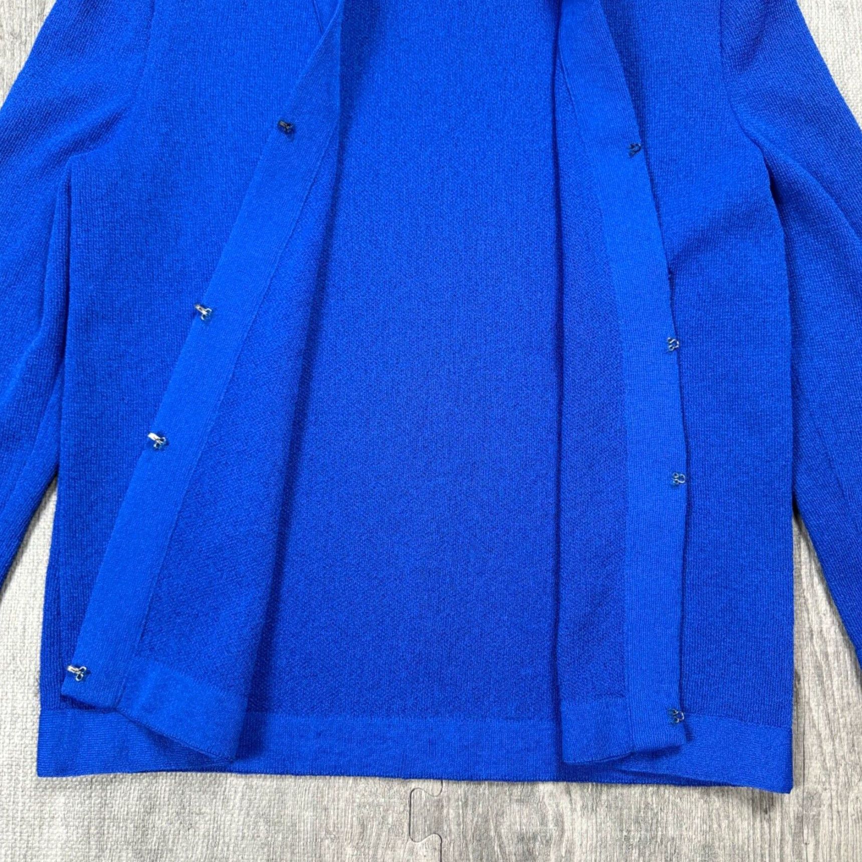 Vintage VINTAGE Castleberry Womens Blue Polyester Knit Formal Clasp Cardigan Sweater 14 90s Business Womens Size XL / US 12-14 / IT 48-50 - 7 Thumbnail