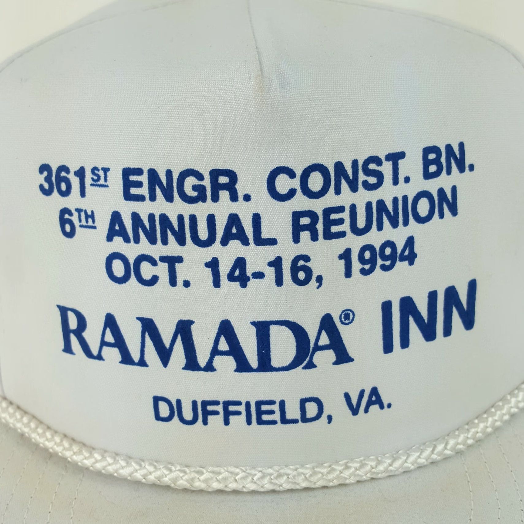 Roper VINTAGE Ramada Inn Adjustable Trucker Hat Snapback Rope White Hipster Cap Hat Men Adjustable White Retro 80s Trucker Hipster Cap Size ONE SIZE - 4 Thumbnail