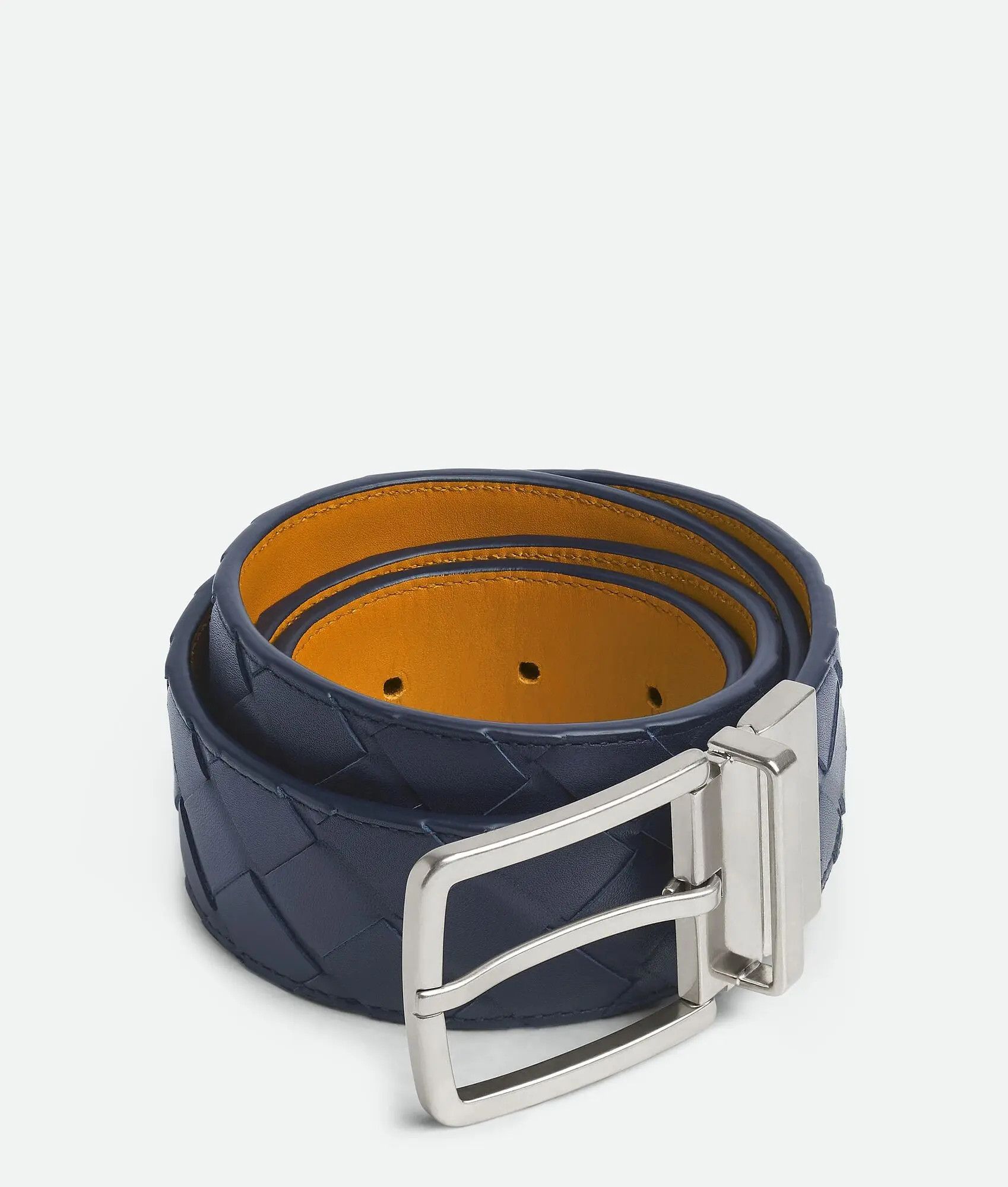 Bottega Veneta o1orln1125 Size: 80 / Intrecciato Reversible Belt in Blue Size 32 - 1 Thumbnail