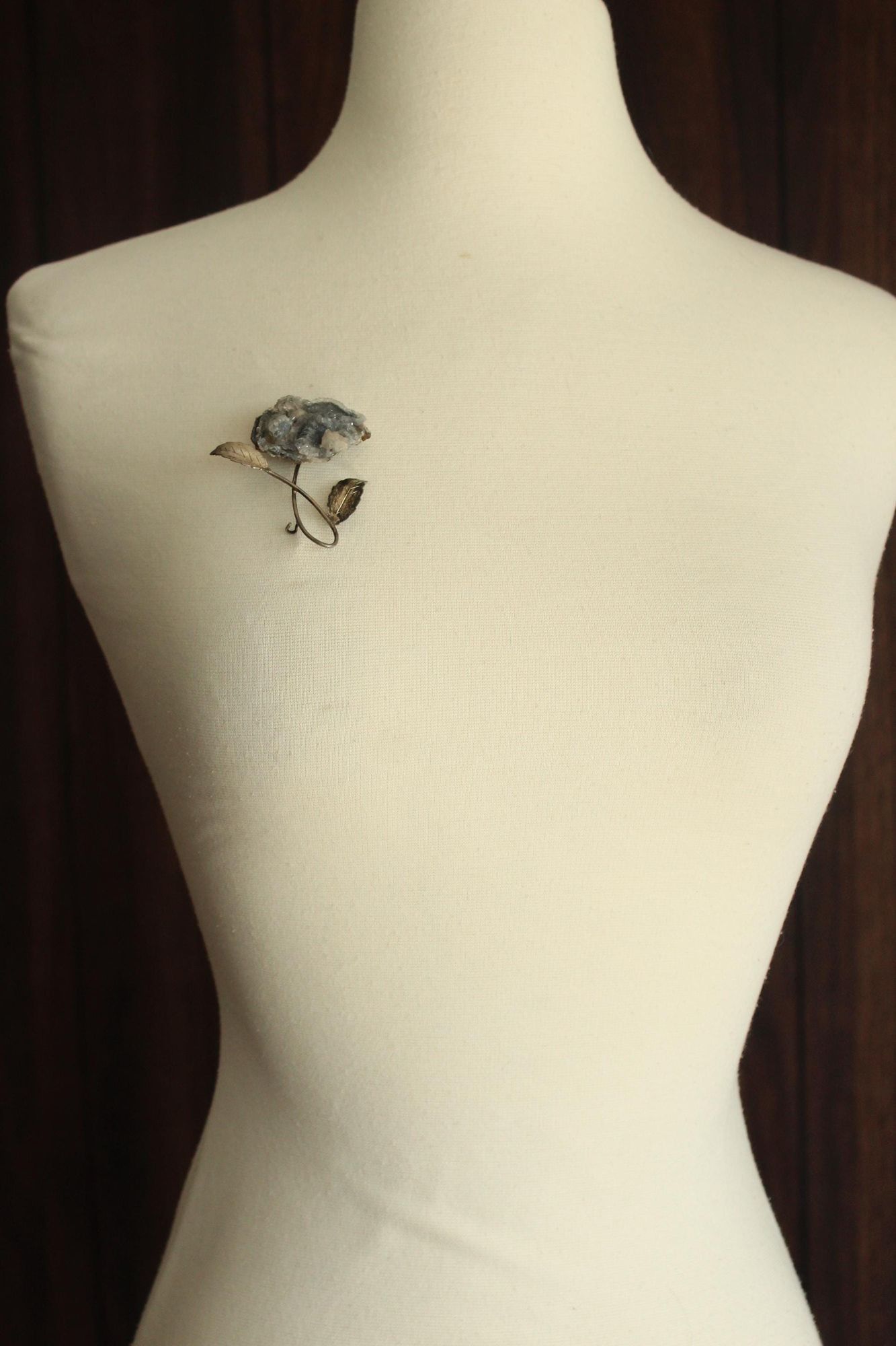 Vintage Vintage 1920s 1930s Brooch, Art Deco Crystal Flower with Met Size ONE SIZE - 10 Thumbnail