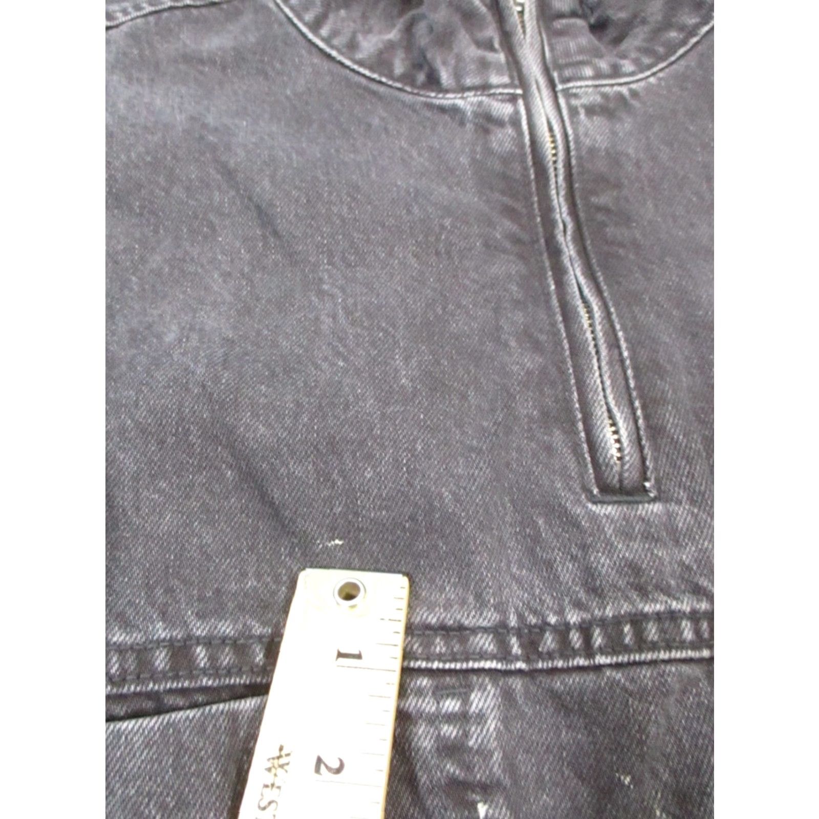 Zara Zara Jacket Womens Small Black Cotton Denim Anorak Jacket Casual Fall Spring Winter Womens Small Black Denim Cotton Jacket Size S / US 4 / IT 40 - 6 Thumbnail