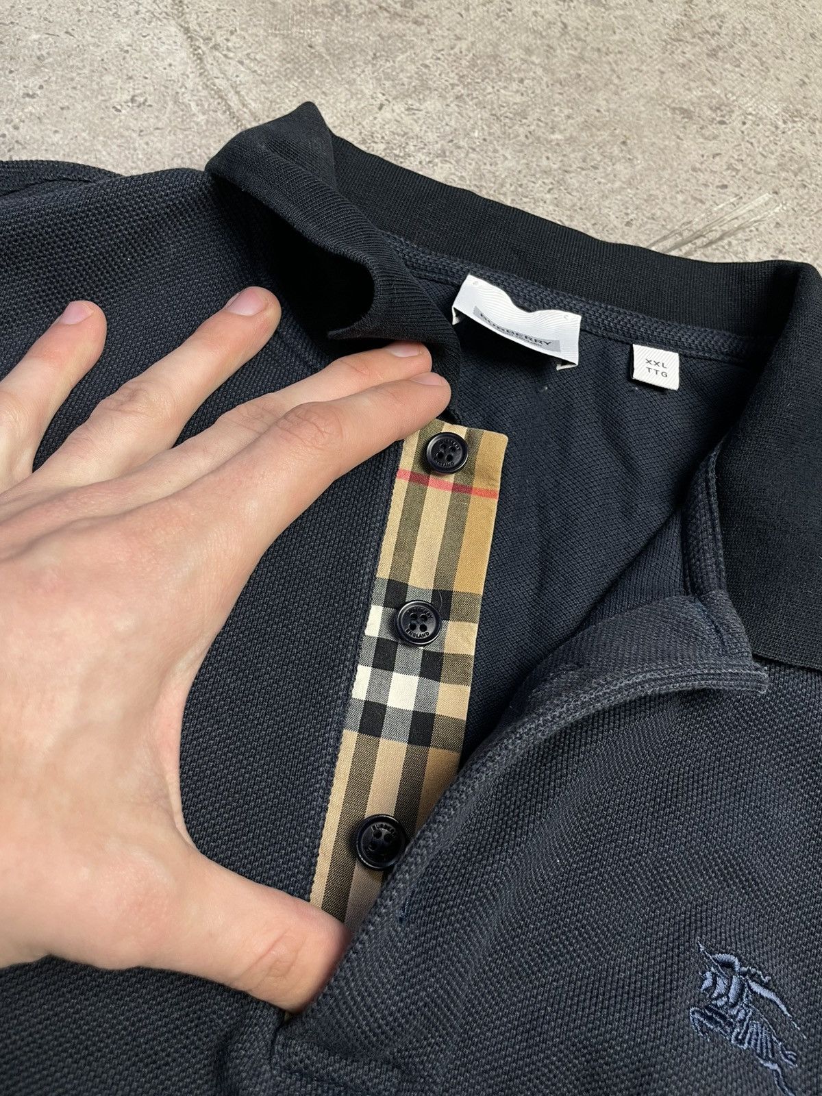 Burberry Navy Burberry Polo Shirt size XXL Size US XXL / EU 58 / 5 - 6 Thumbnail