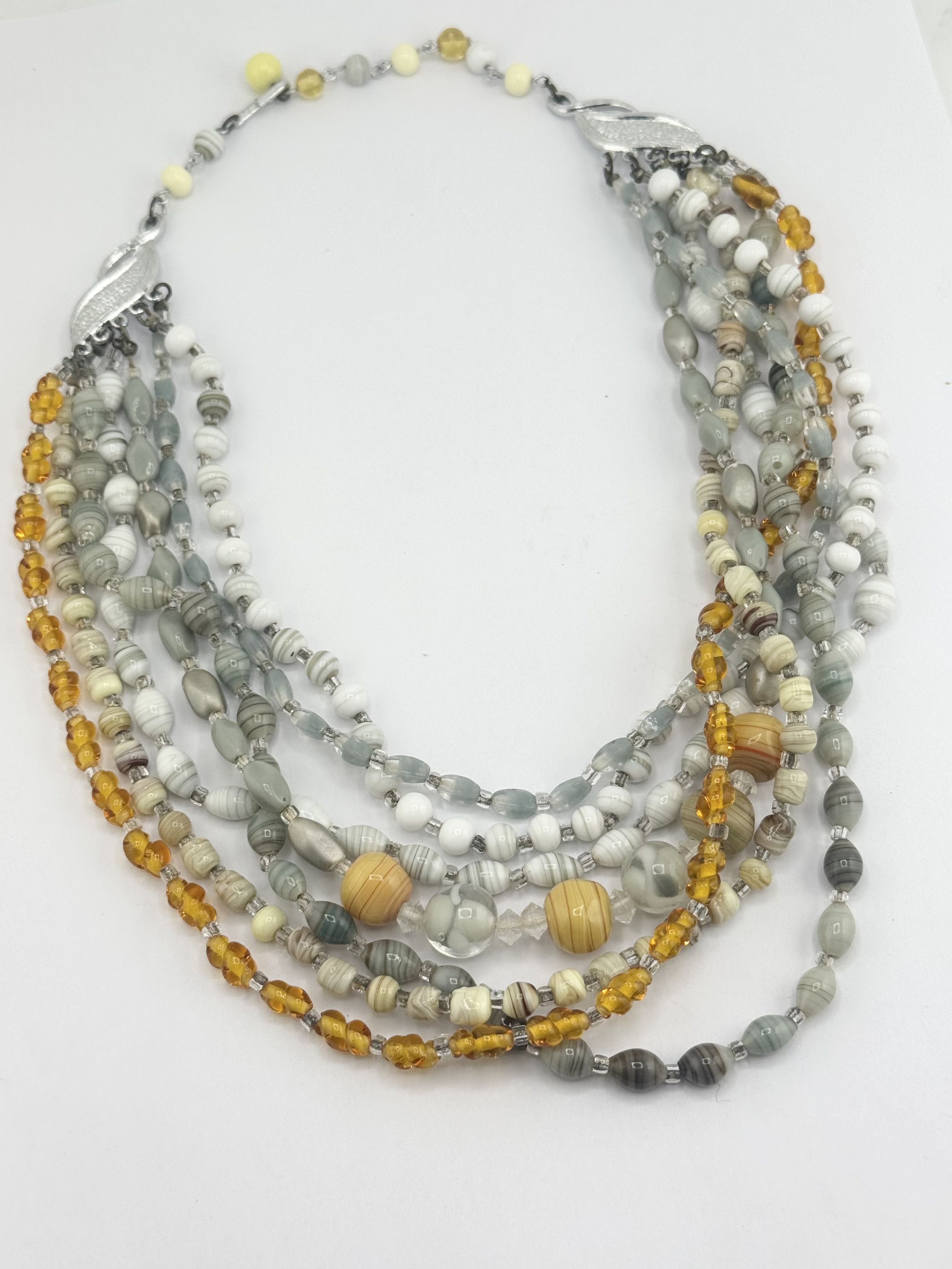Vintage Vintage glass multi chain beaded collar necklace Size ONE SIZE - 2 Thumbnail