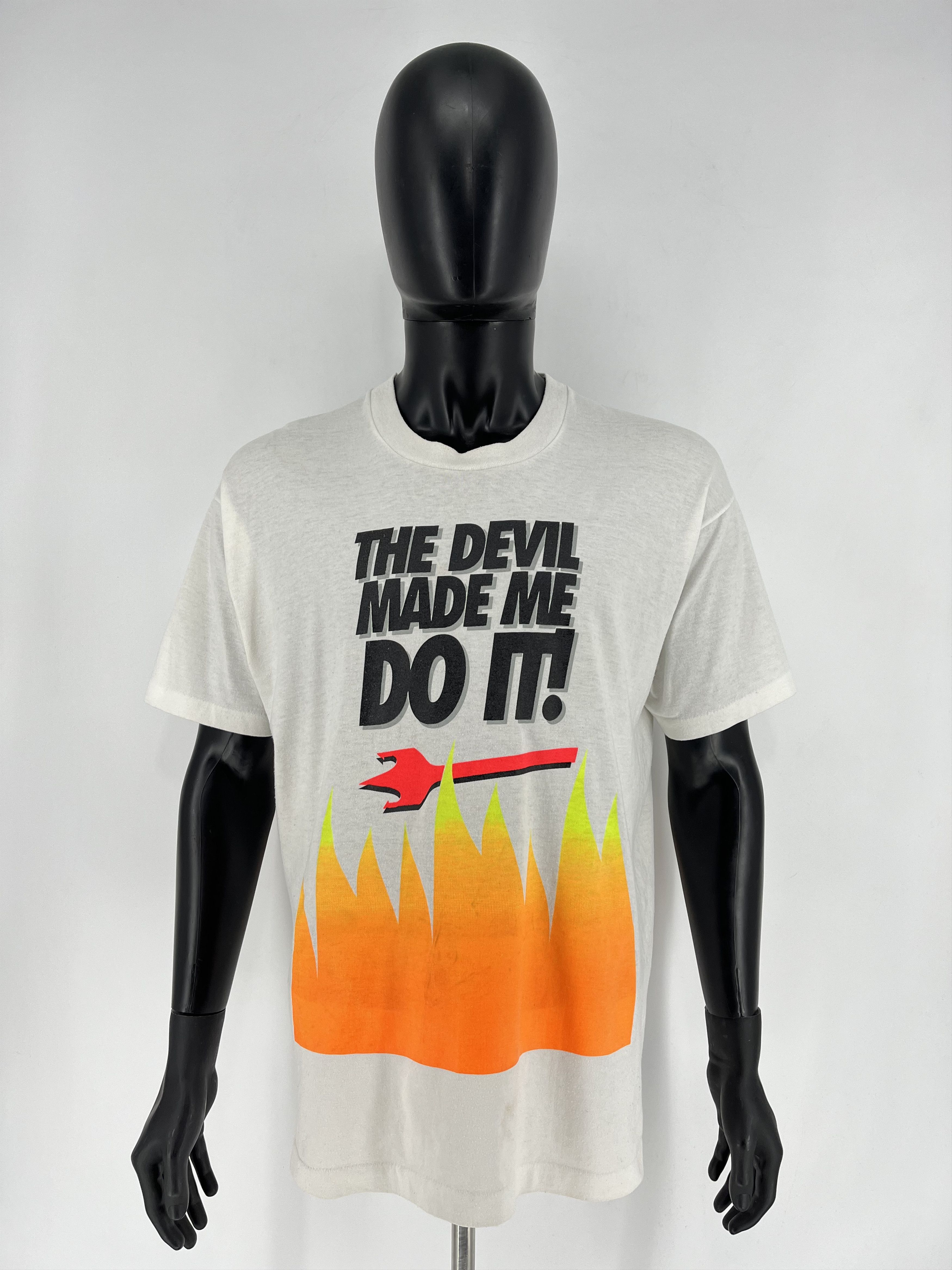 Vintage Vintage 90s The Devil Made Me Do It Graphic WOOD DEVIL Size US XL / EU 56 / 4 - 3 Thumbnail