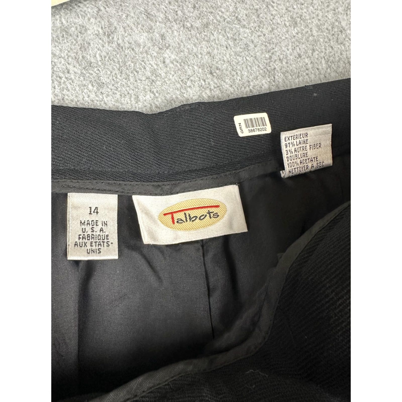 Talbots Talbots Pants Adult 14 Black Wool Pleated High Waist Dress Trousers Lined Pockets USA Size 36" / US 14 / IT 50 - 2 Thumbnail