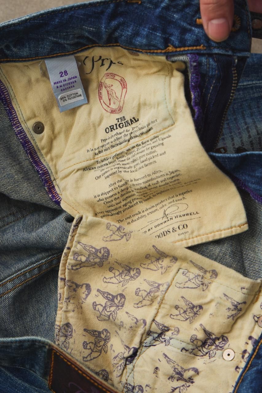 Prps PRPS "Purple Goods" Text Printed Distressed Jeans Size US 30 / EU 46 - 8 Thumbnail